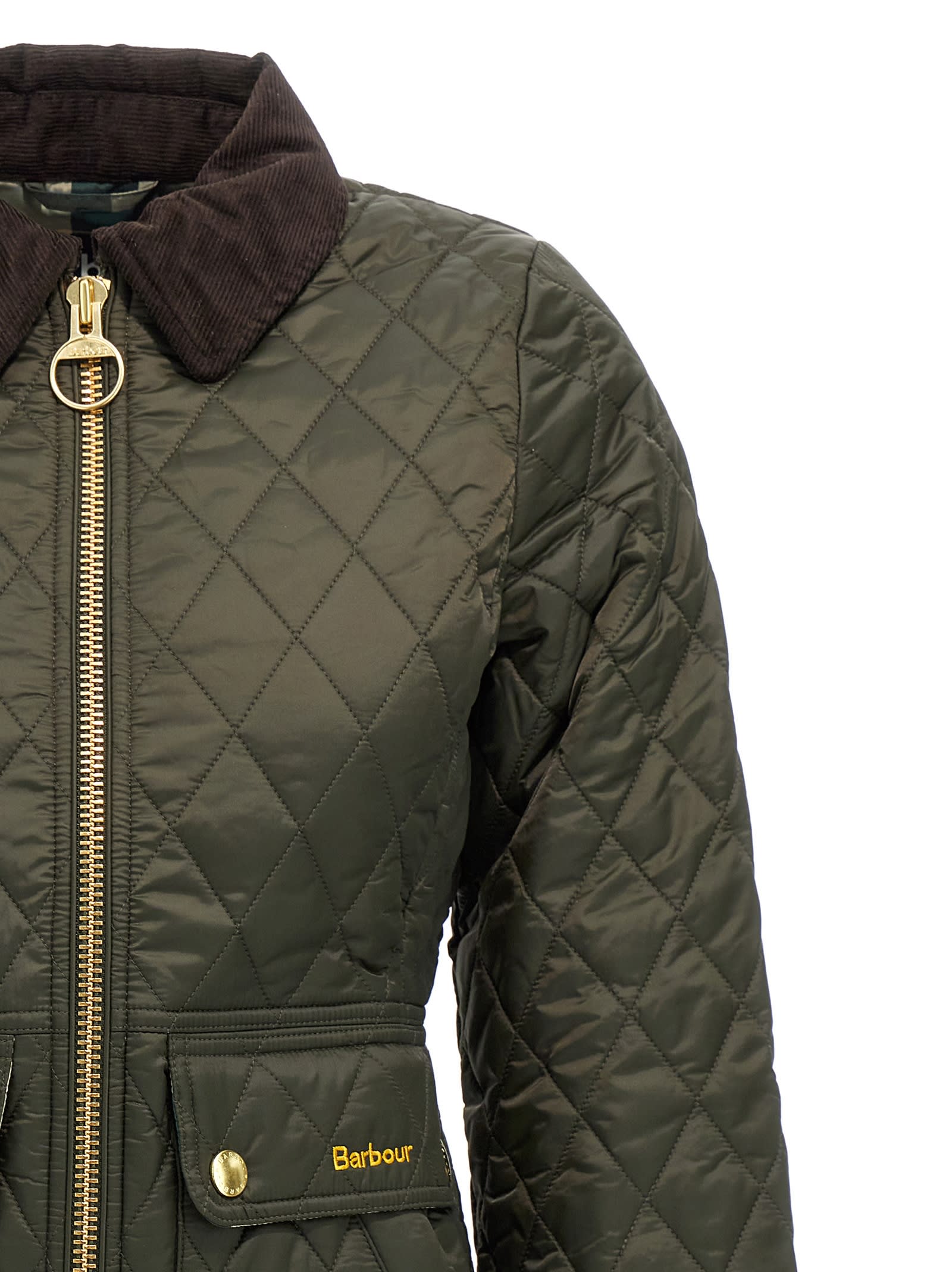 Barbour Beadnell Quilted Jacket In Green