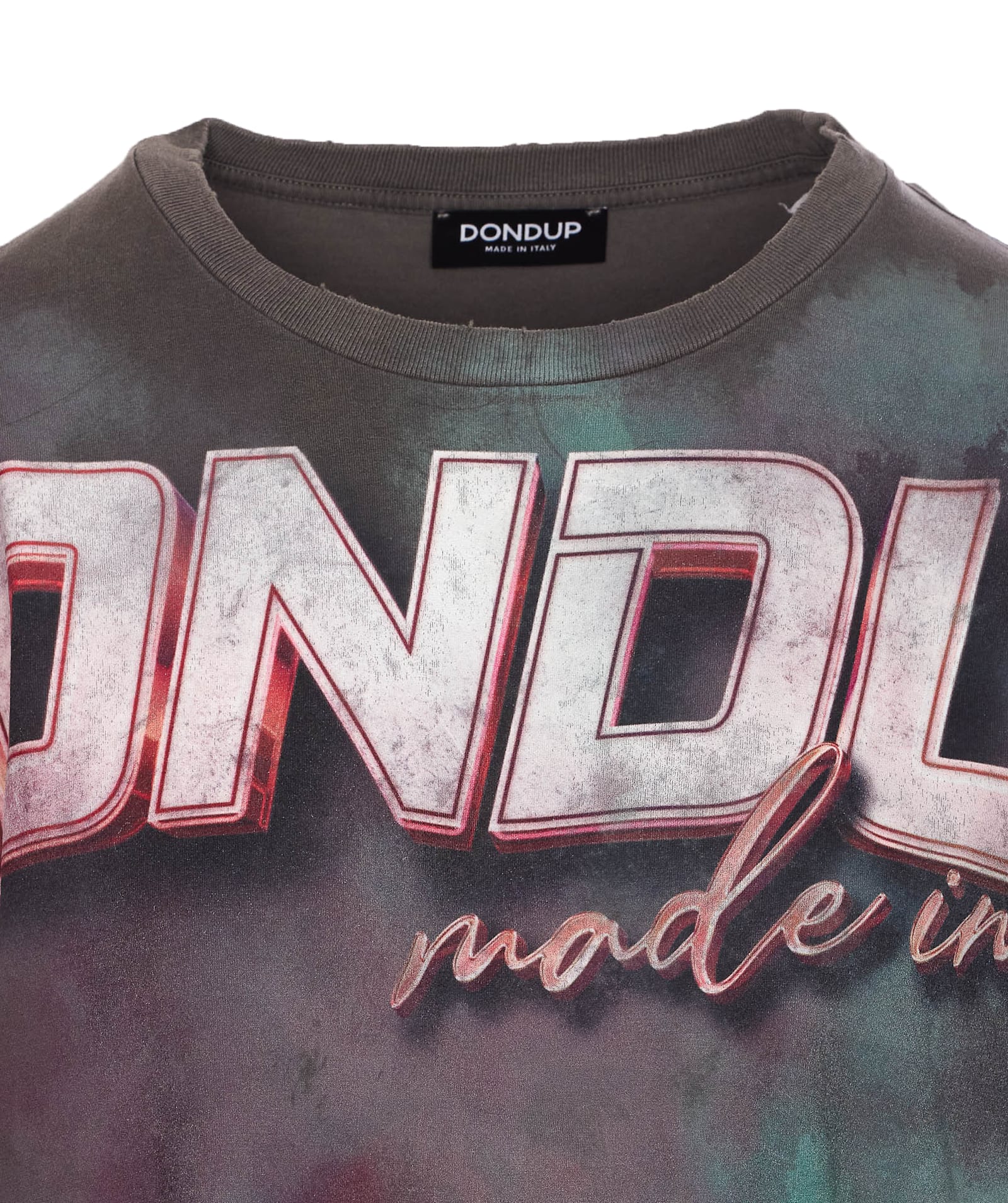 Dondup Crewneck Logo Print Graphic Top In Multi