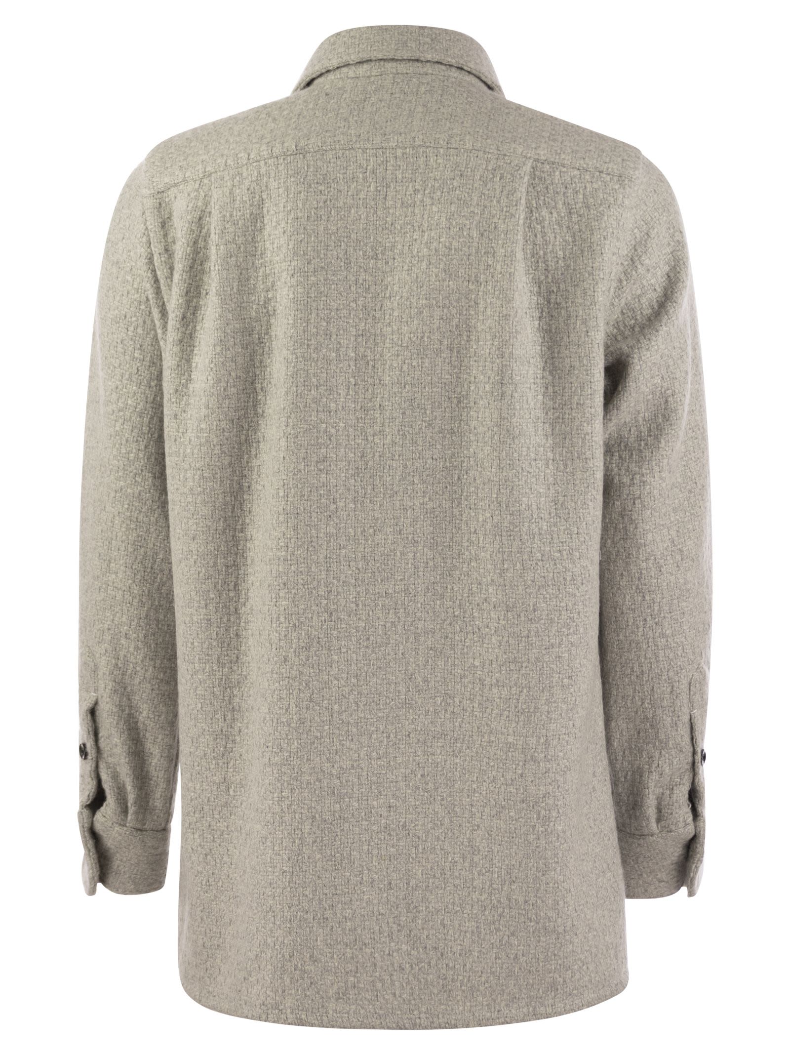 Shop Kiton Aal - Cashmere Shirt In Light Grey
