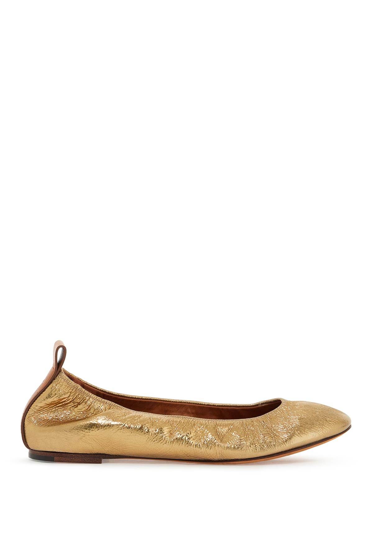 Shop Lanvin Laminate Ballet In Or (gold)