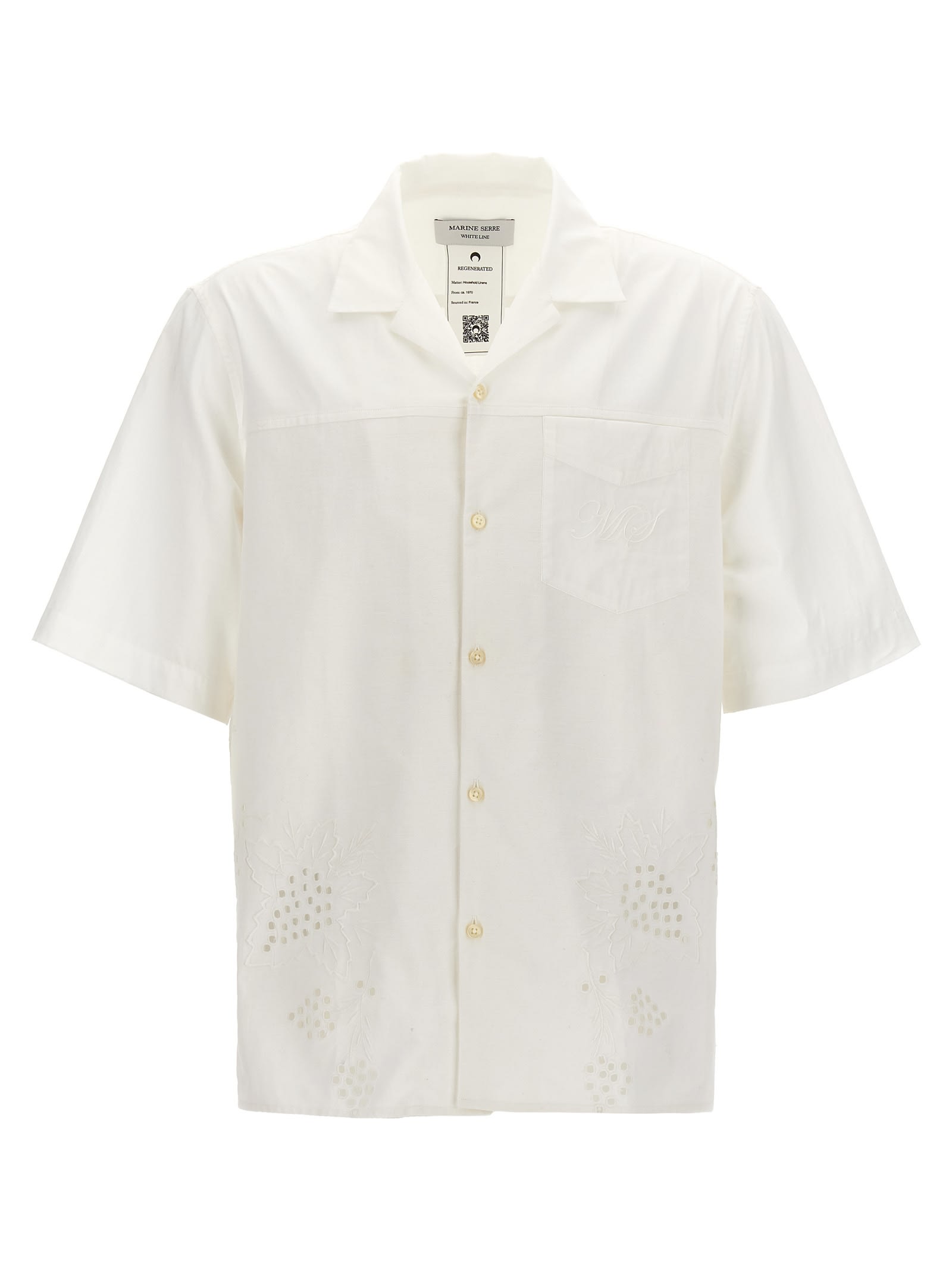 Shop Marine Serre Household Linens Shirt In White