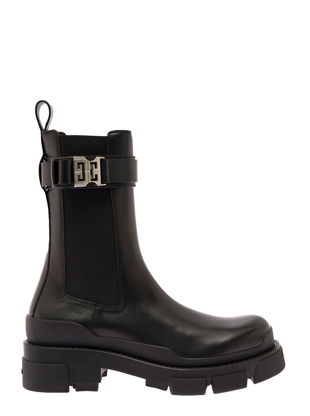 GIVENCHY TERRA BLACK CHELSEA BOOTS WITH 4G CLIP BUCKLE IN LEATHER WOMAN GIVENCHY