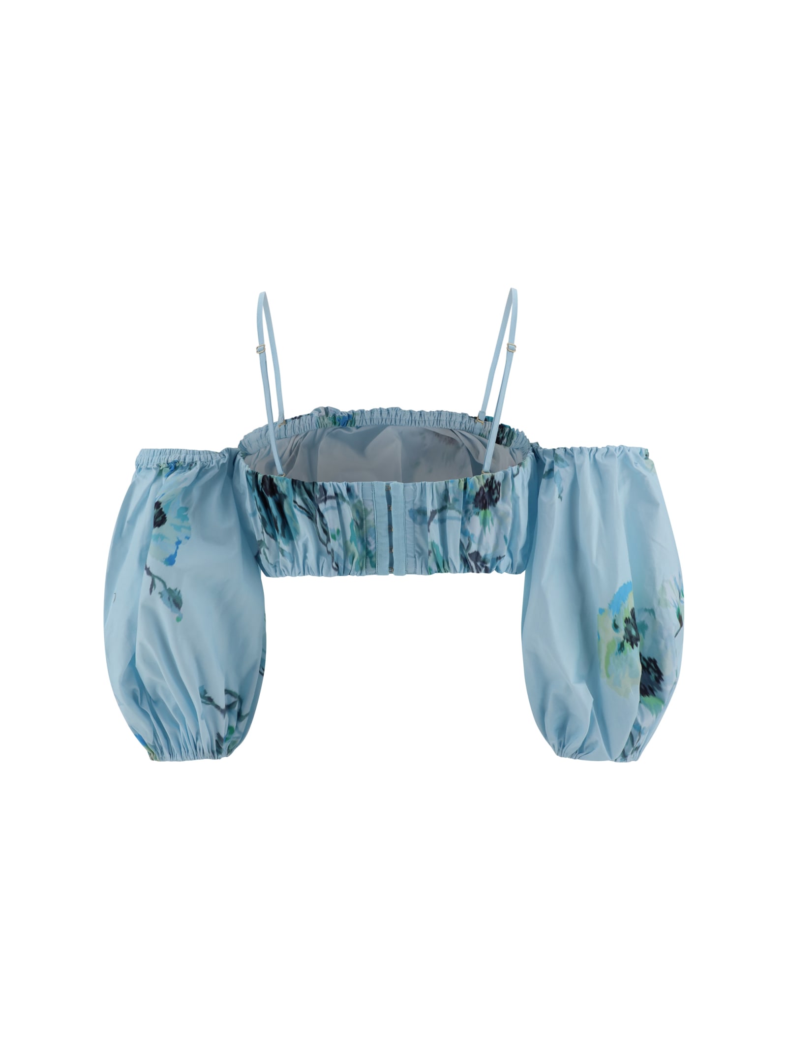 Shop Zimmermann Lightburst Top In Aqua Floral