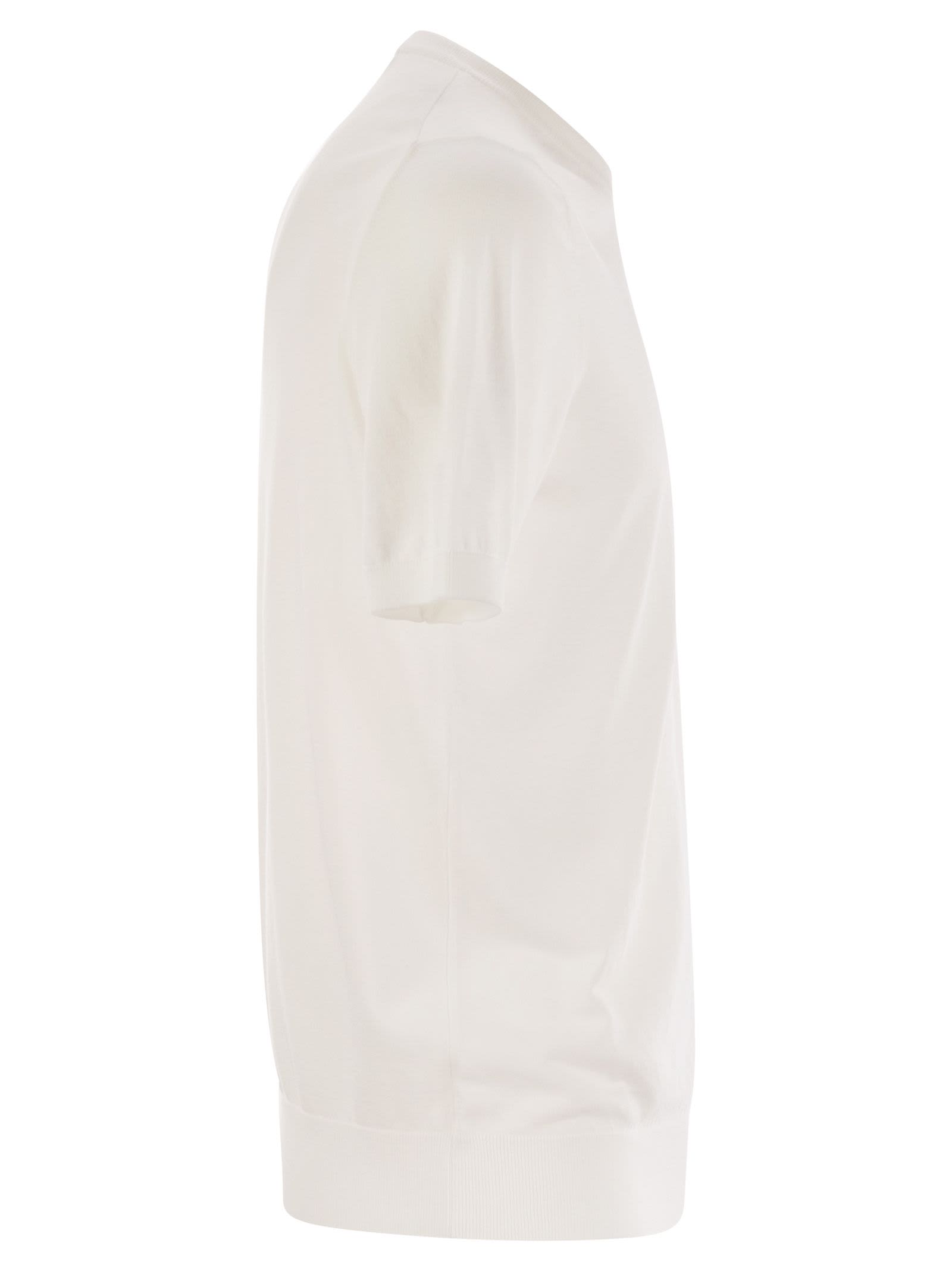Shop Tagliatore Basic Short-sleeved Cotton T-shirt In White