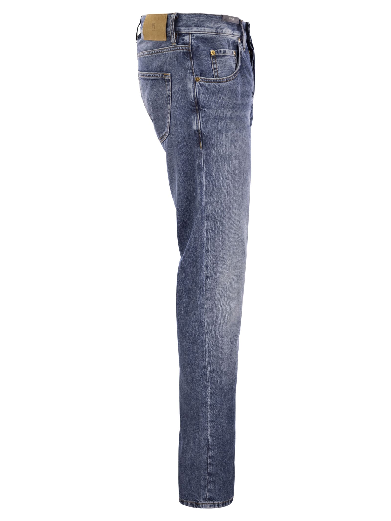 Shop Pt Torino Breakbeat - Straight-leg Jeans In Medium Denim