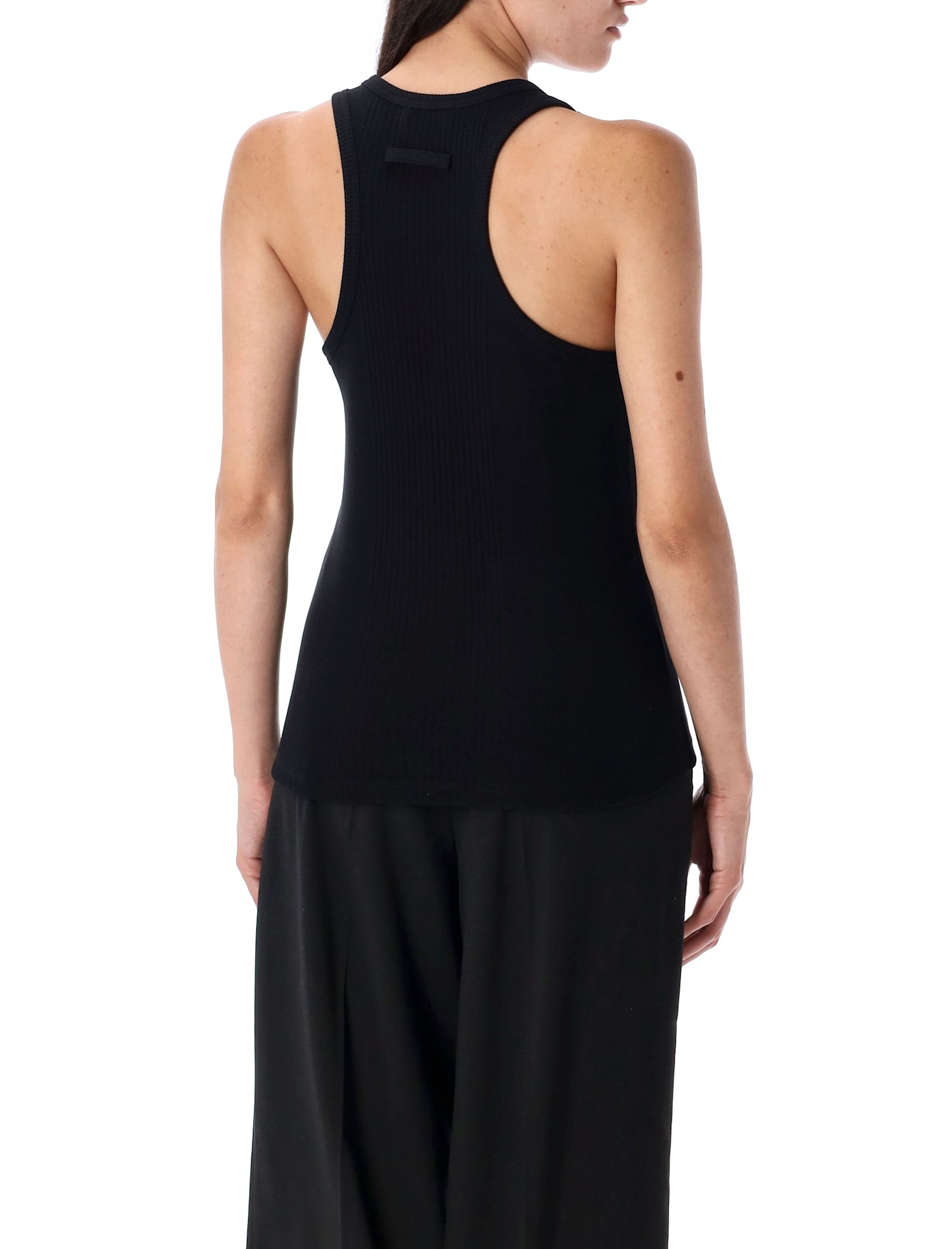 Jean Paul Gaultier Double Buckle Racerback Tank Top In Black