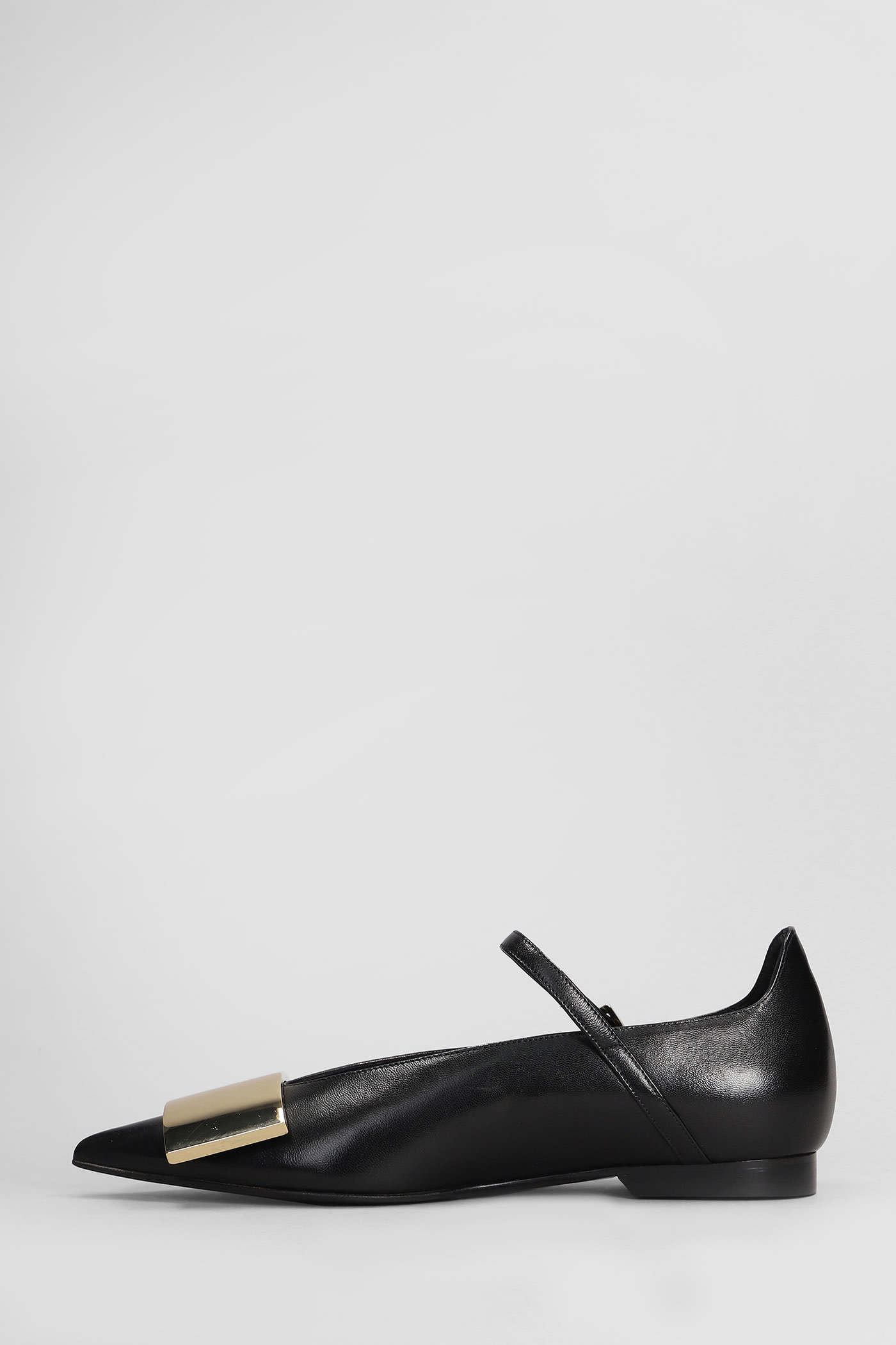 Shop Lella Baldi Ballet Flats In Black Leather