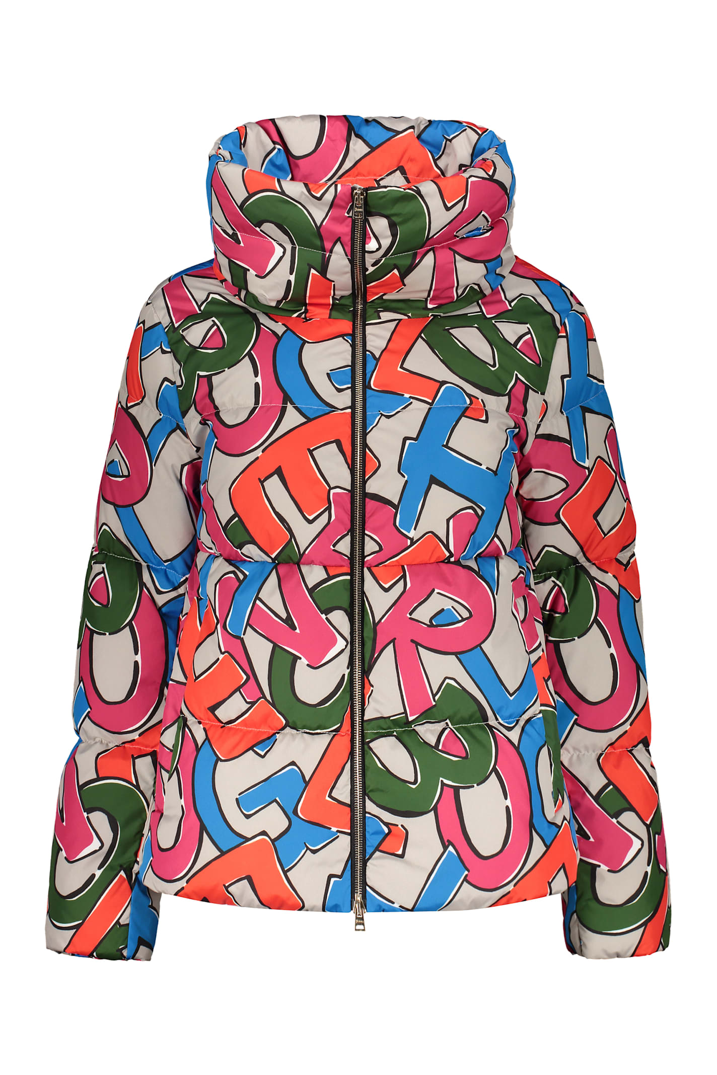 Shop Herno Short Down Jacket In Multicolor