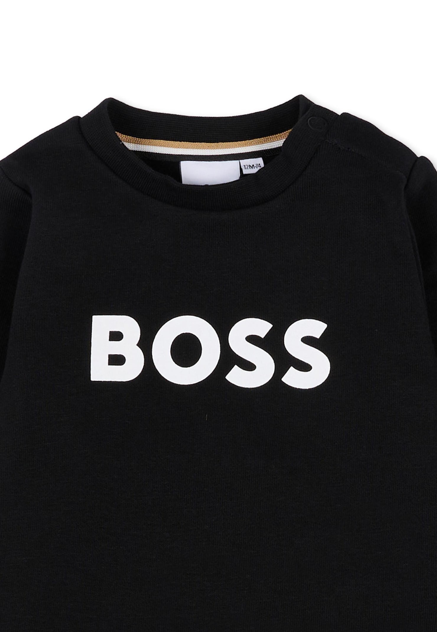 Hugo Boss Black Sweatshirt For Baby Boy With Logo In Black