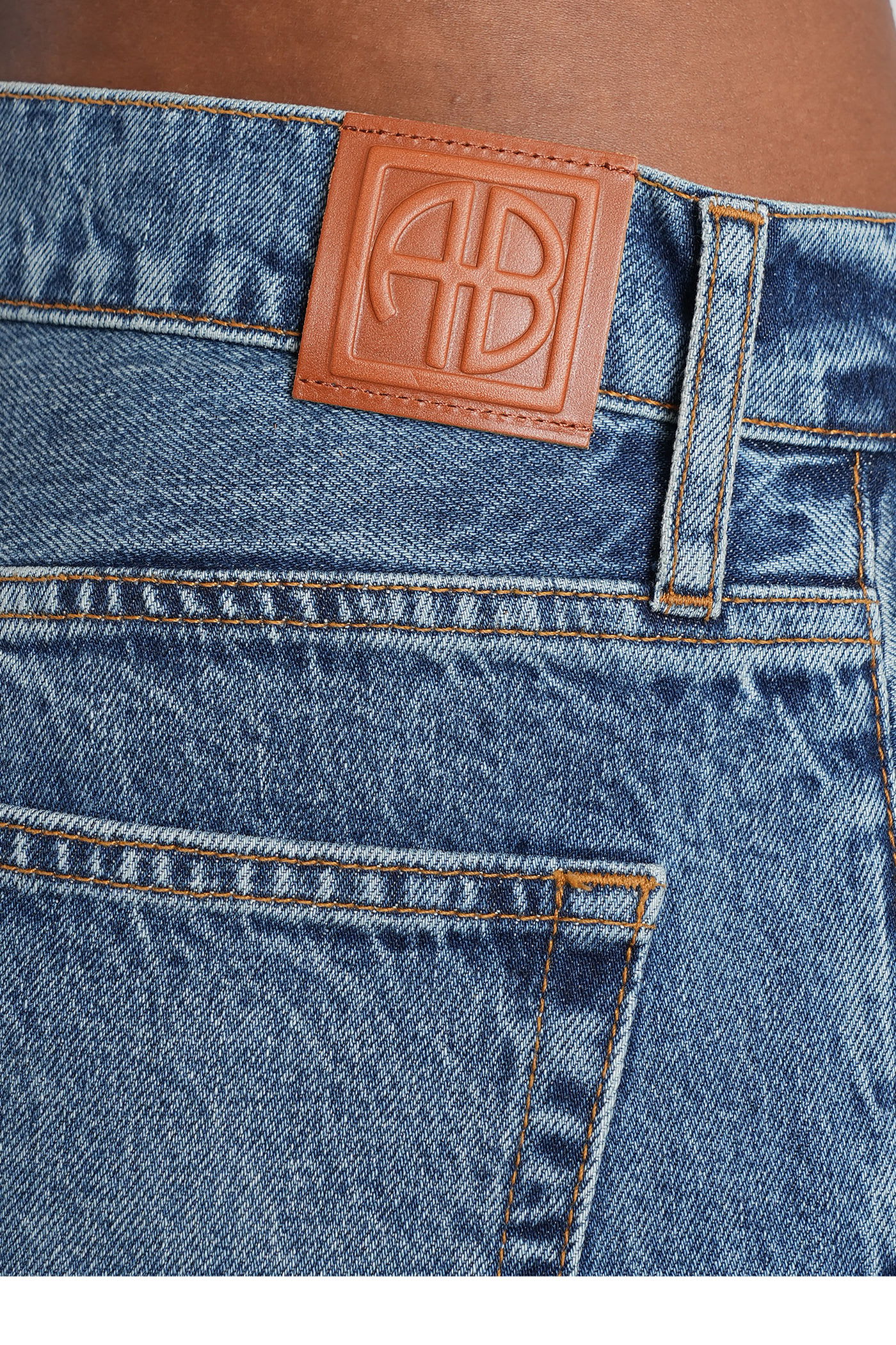 Anine Bing Hugh Jeans In Blue Denim In Blue