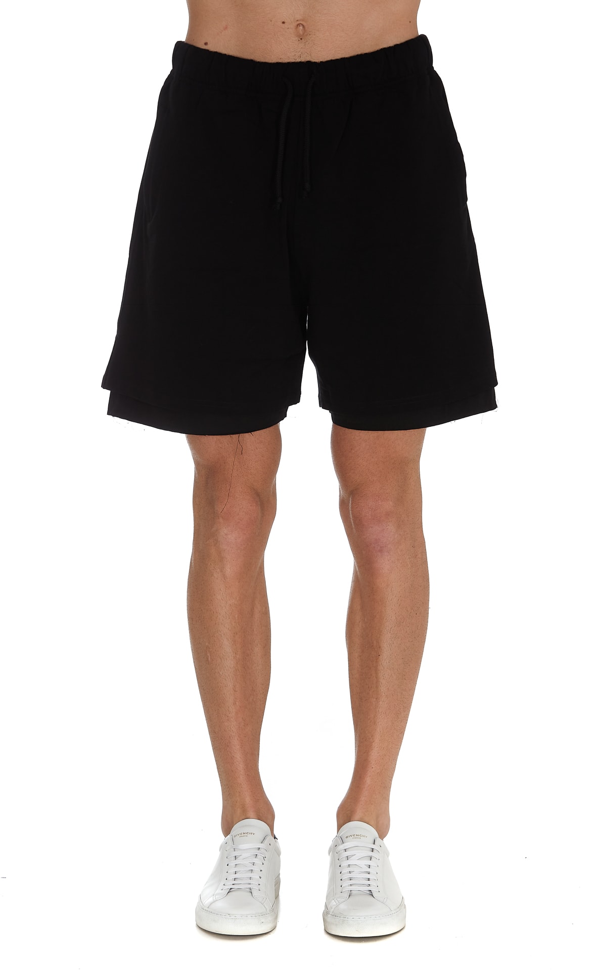 Fourtwofour On Fairfax 424 Layered Jogging Shorts In Black