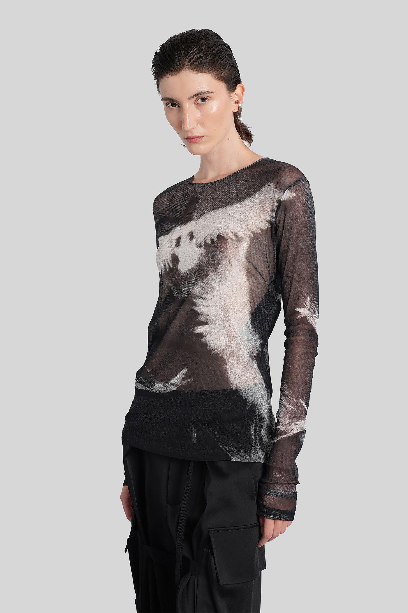 Ann Demeulemeester Fiene Topwear In Black Polyamide In Black