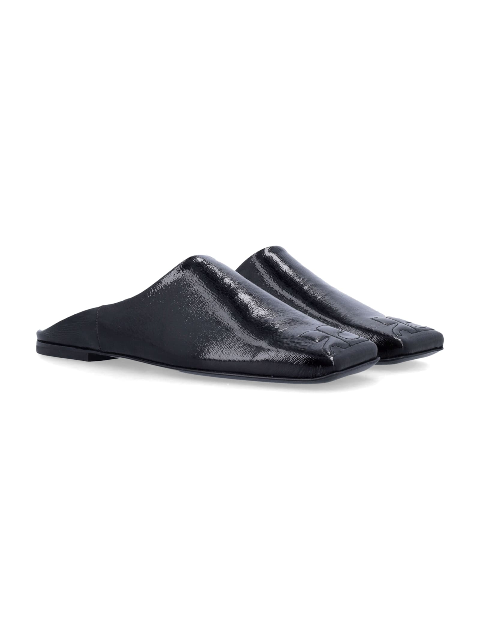 Shop Courrèges Heritage Shadow Mules In Black