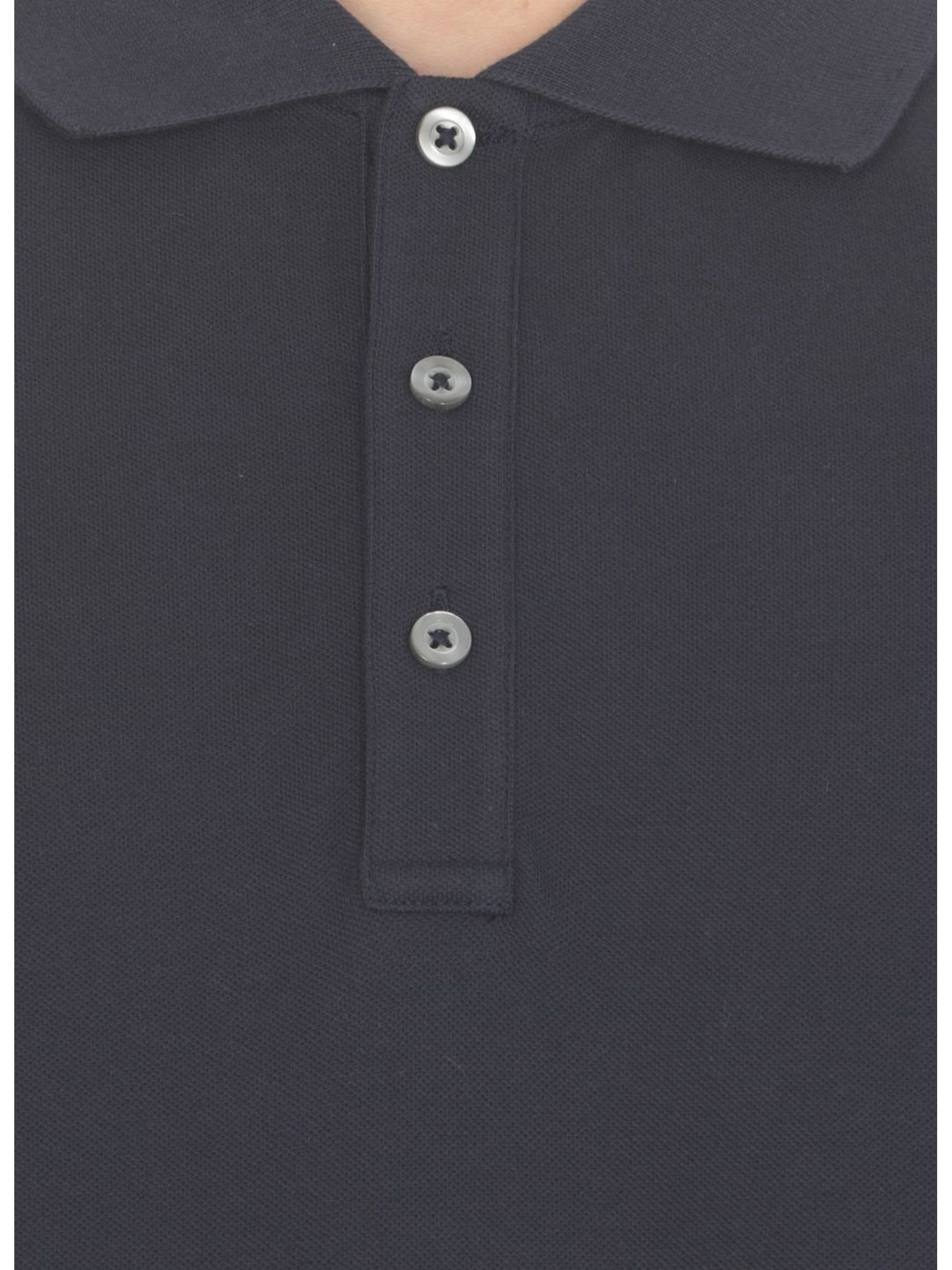 Shop Fay Blue Cotton Polo Shirt