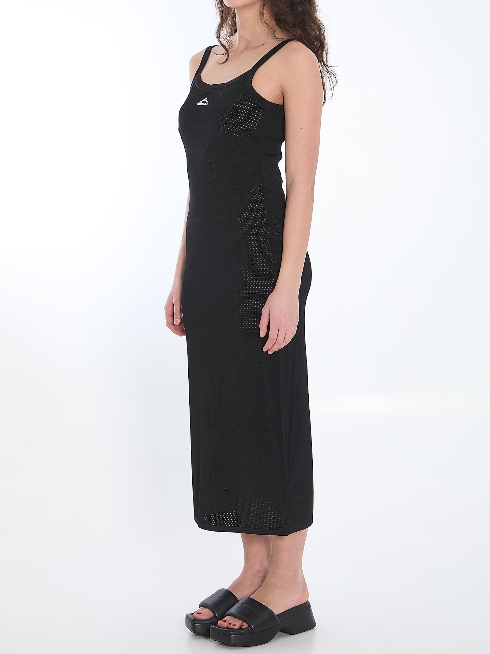 Alexander Wang Slip Dress With 3d Logo In Black