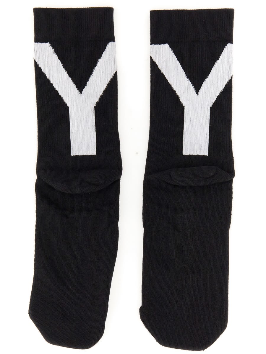 Shop Y-3 Sock With Logo Embroidery In Black