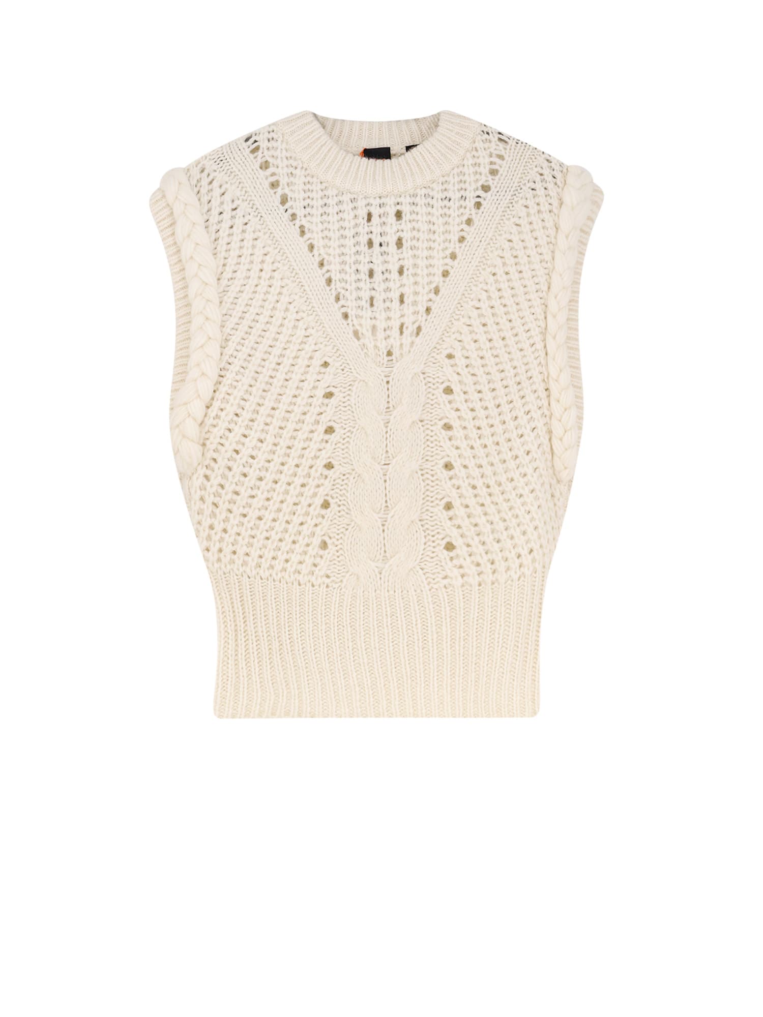 Hugo Boss Fastina Wool And Alpaca Blend Vest In Neutral