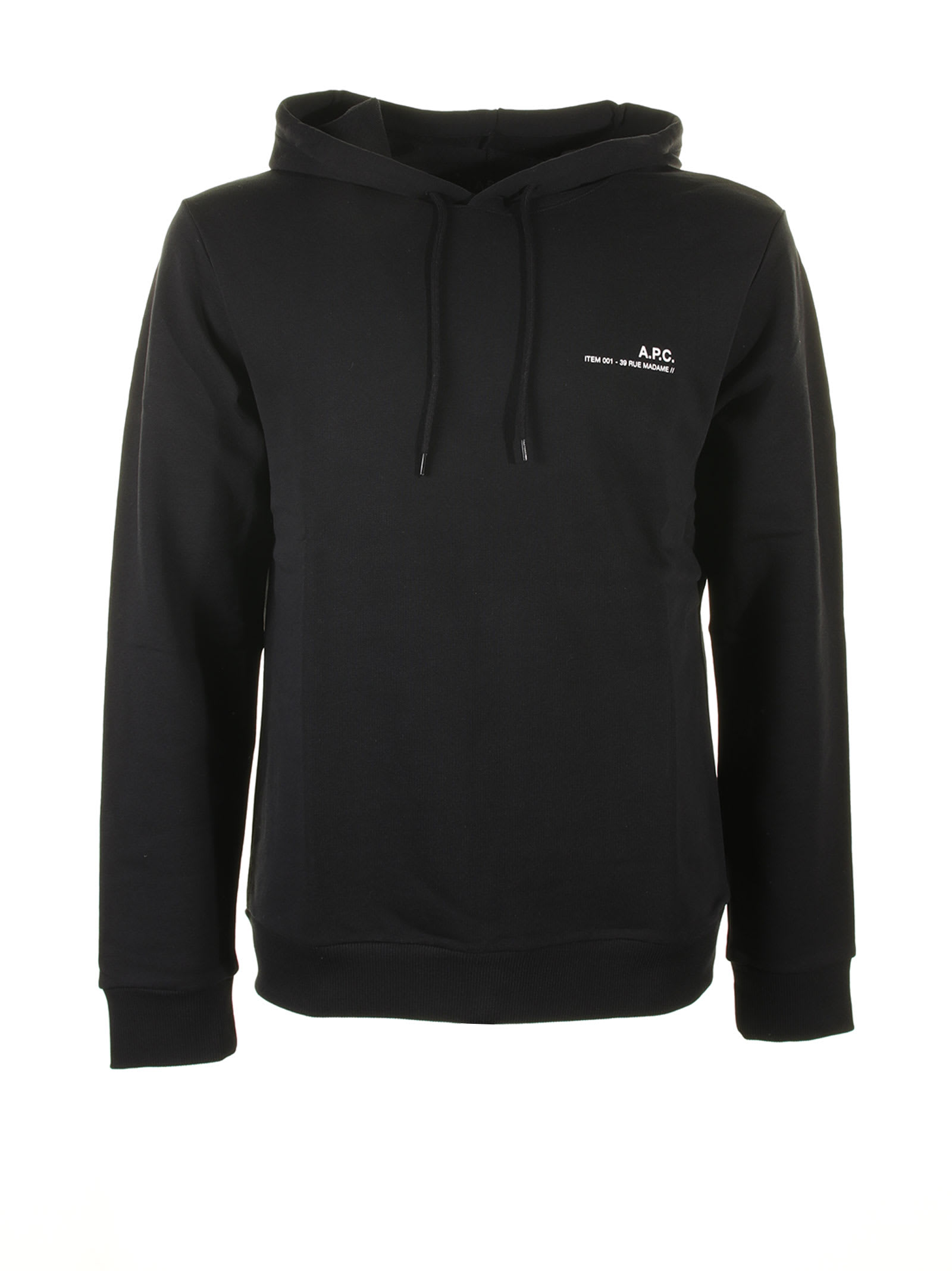 Shop Apc Black Hooded Sweatshirt