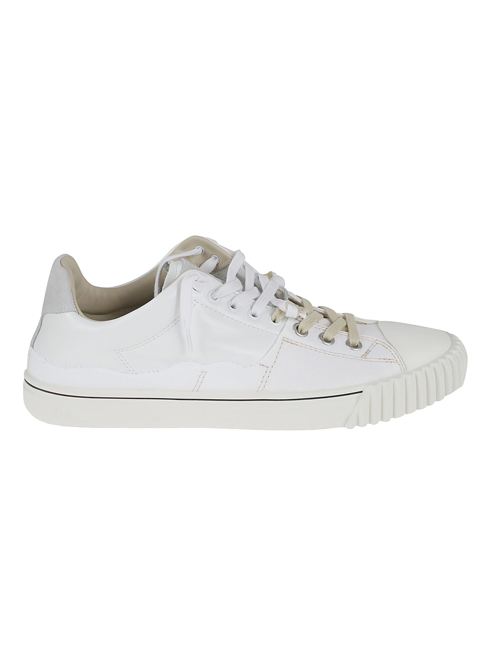 Shop Maison Margiela Dual Lace-up Low-top Sneakers In White/off-white