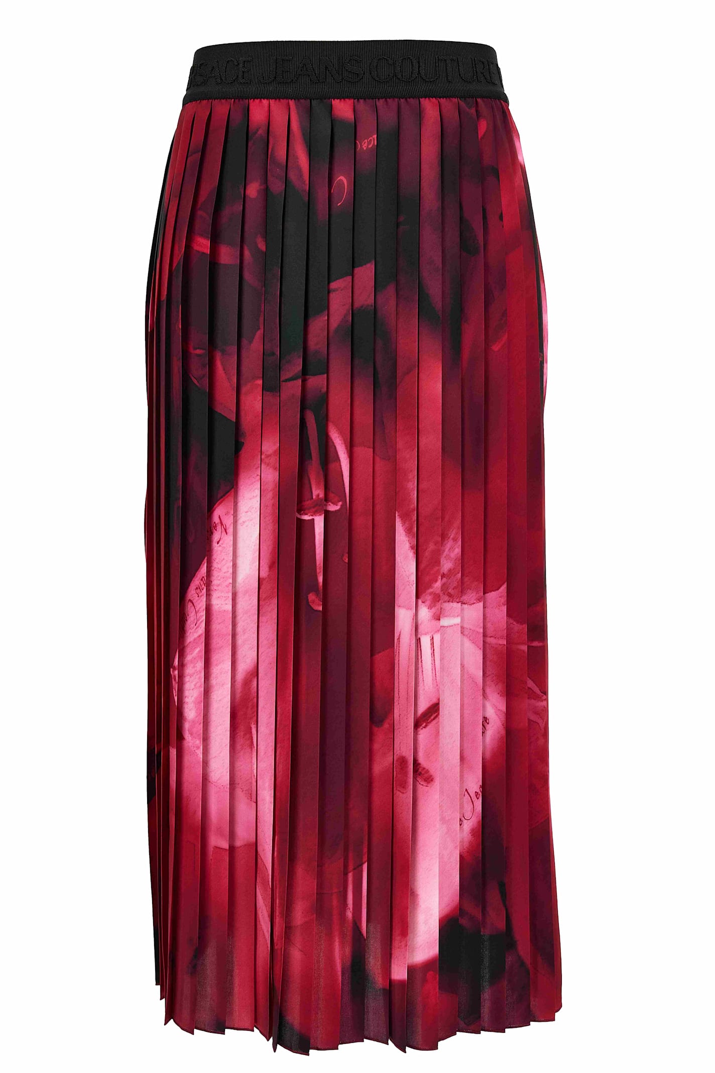 Versace Jeans Couture Long Pleated Skirt In Pink