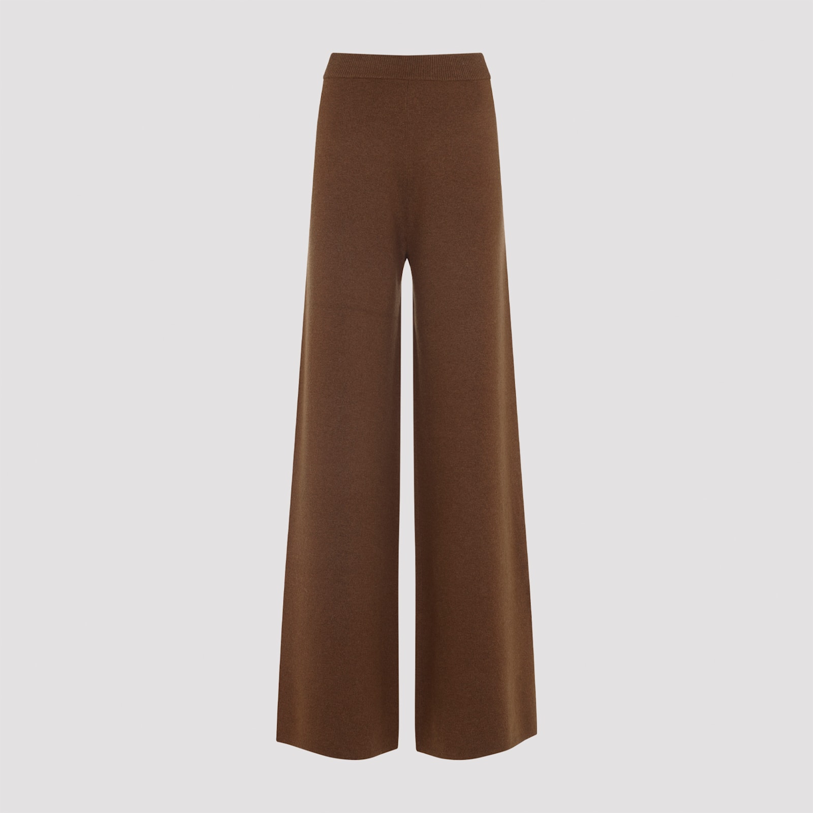 Max Mara Judy Knit Pants In Wool And Cashmere In Brown