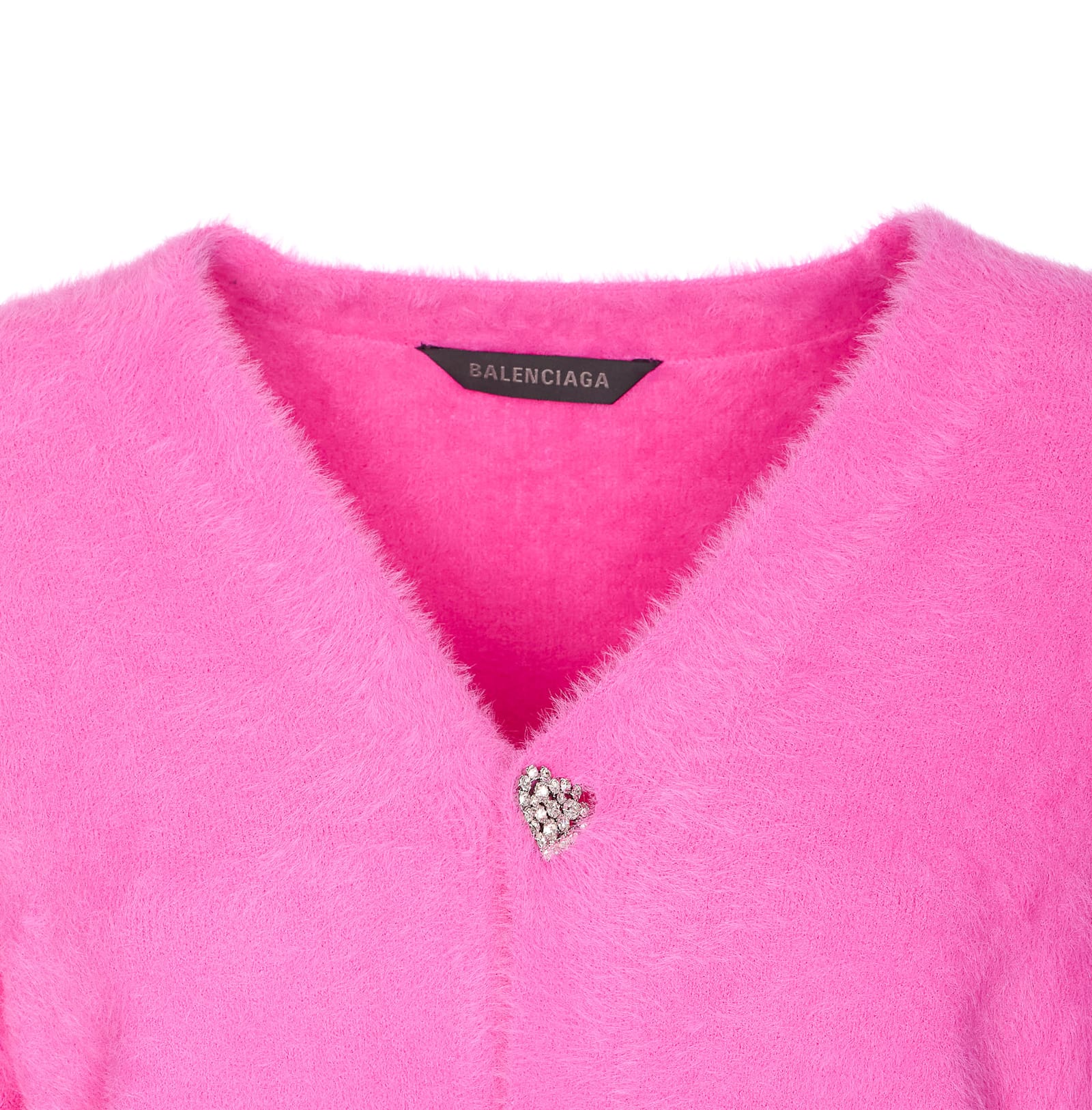 Balenciaga Cozy Cardigan Featuring Heart-shaped Buttons In Pink