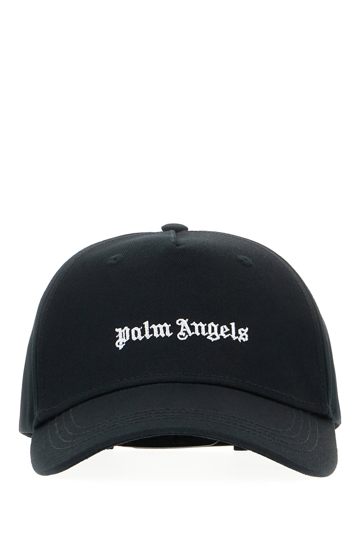 Palm Angels Black Cotton Baseball Cap In Black Off White