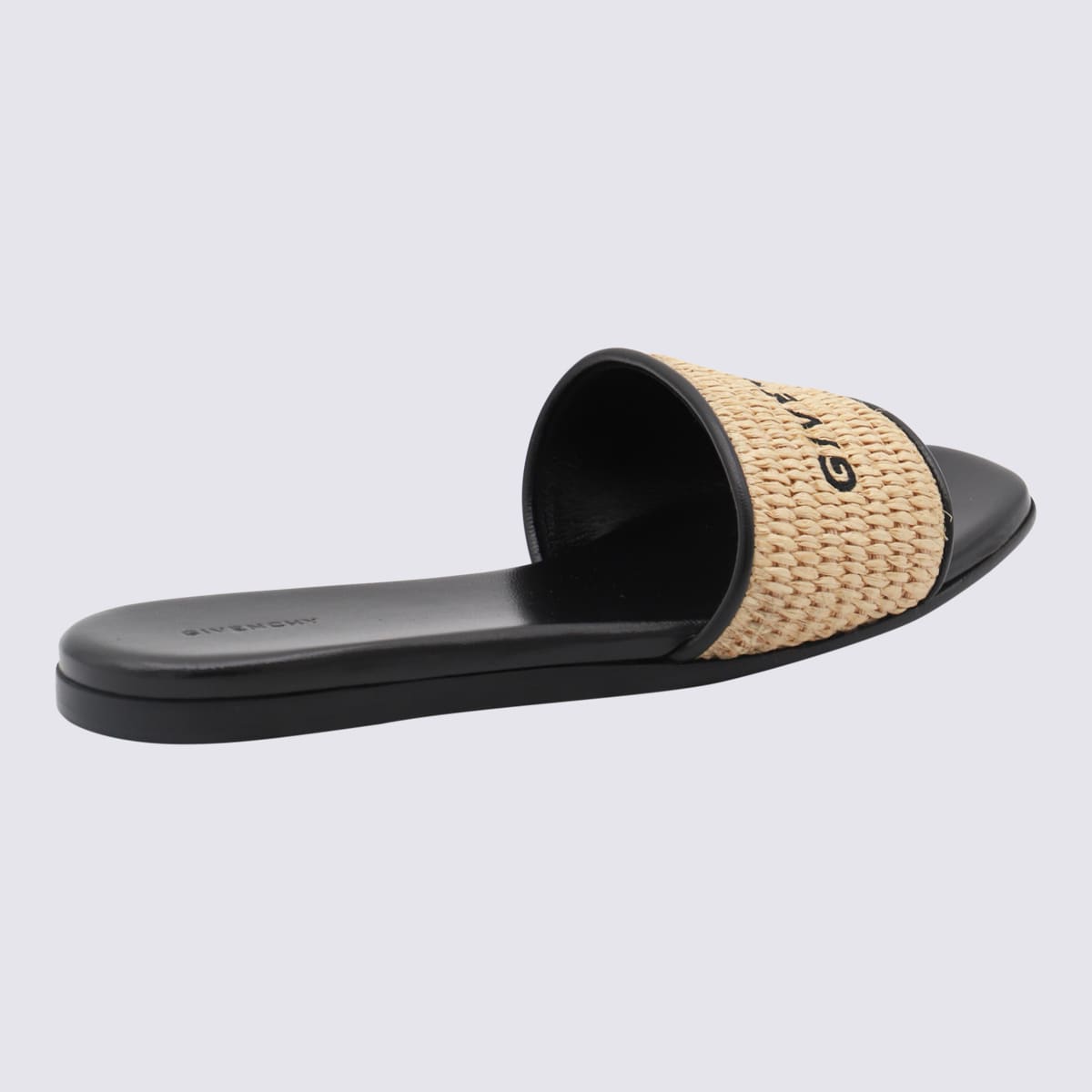 Shop Givenchy Black And Beige Leather Flats