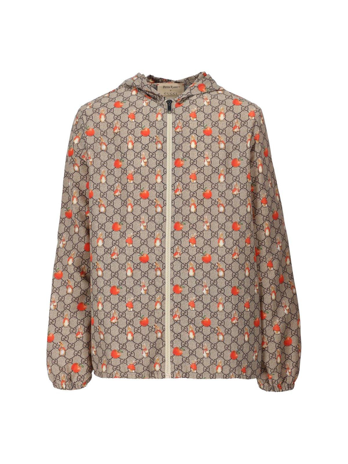 Shop Gucci Allover Printed Hooded Jacket