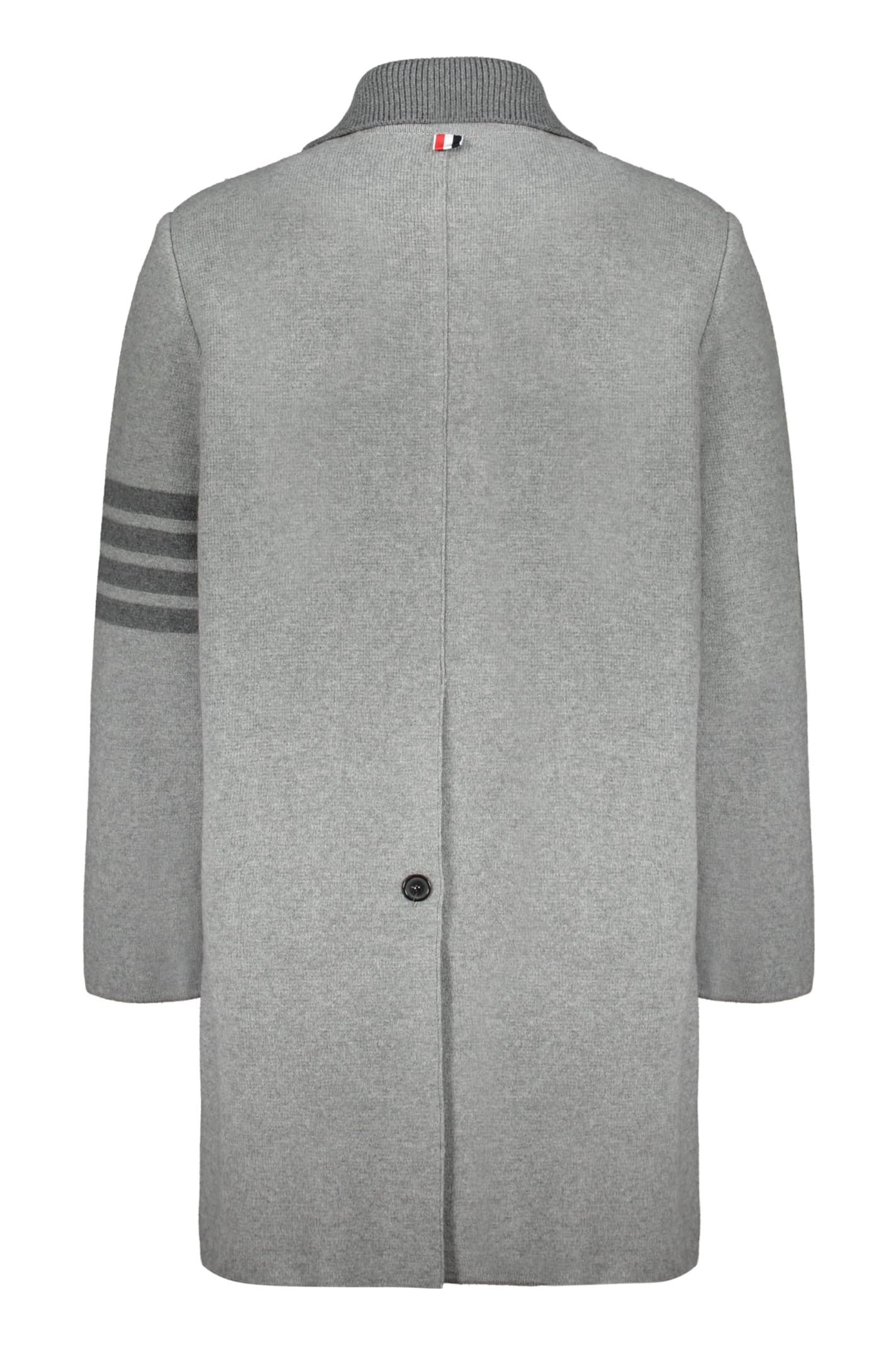 Shop Thom Browne Virgin Wool Coat In Grey