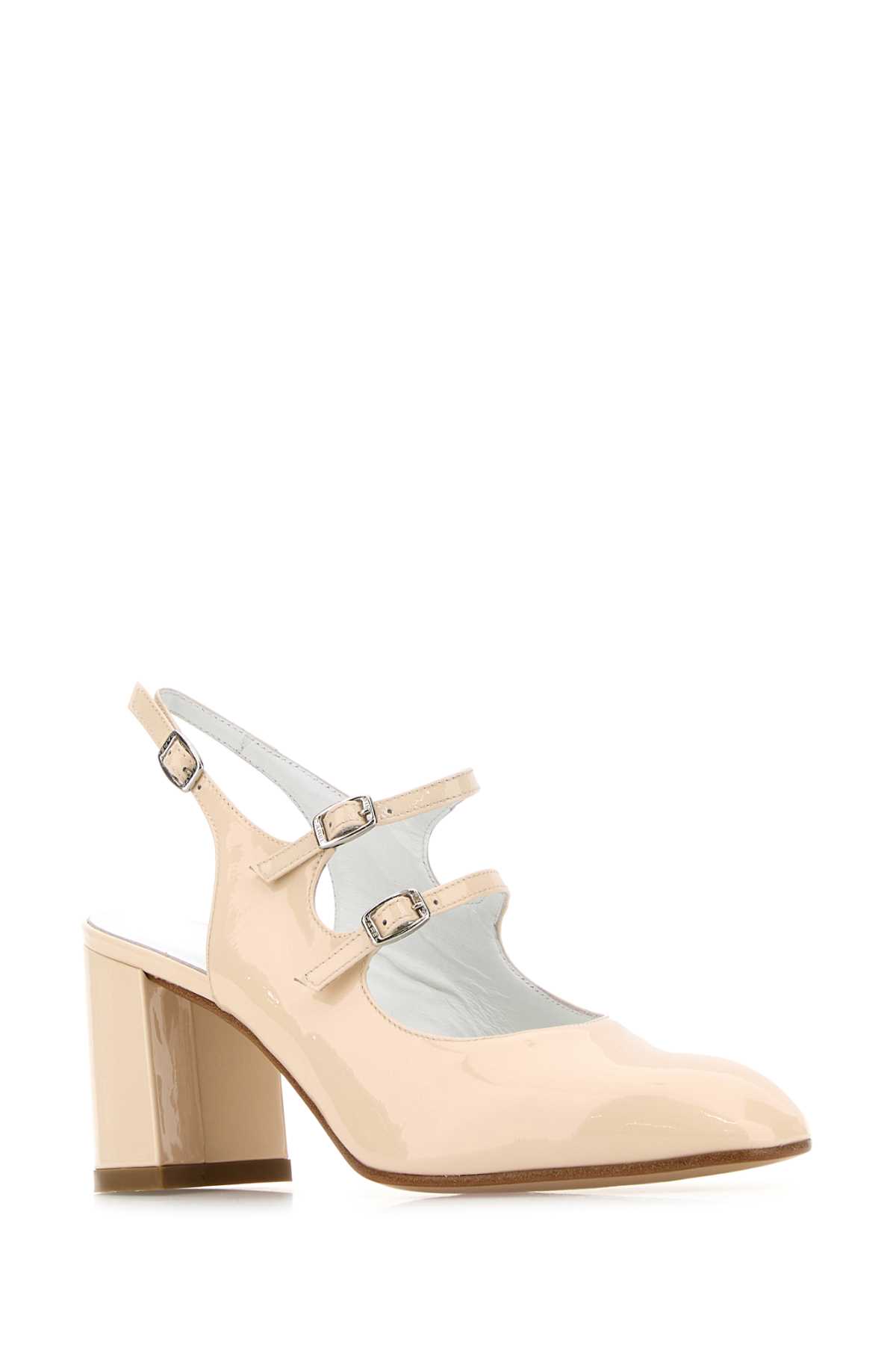 Carel Banana Patent-leather Pumps In Beige
