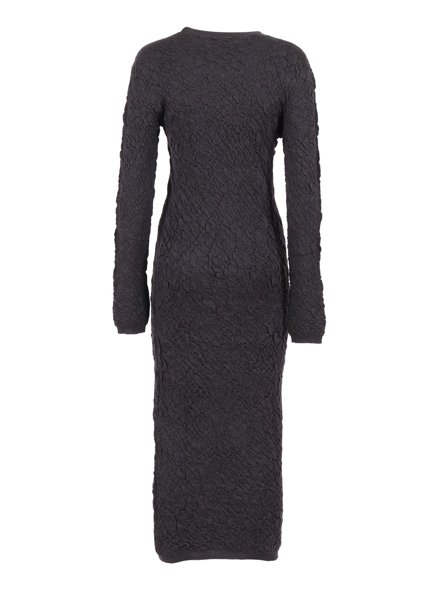 Fabiana Filippi Merino Wool Knit Dress With Embossed Effect In Blue