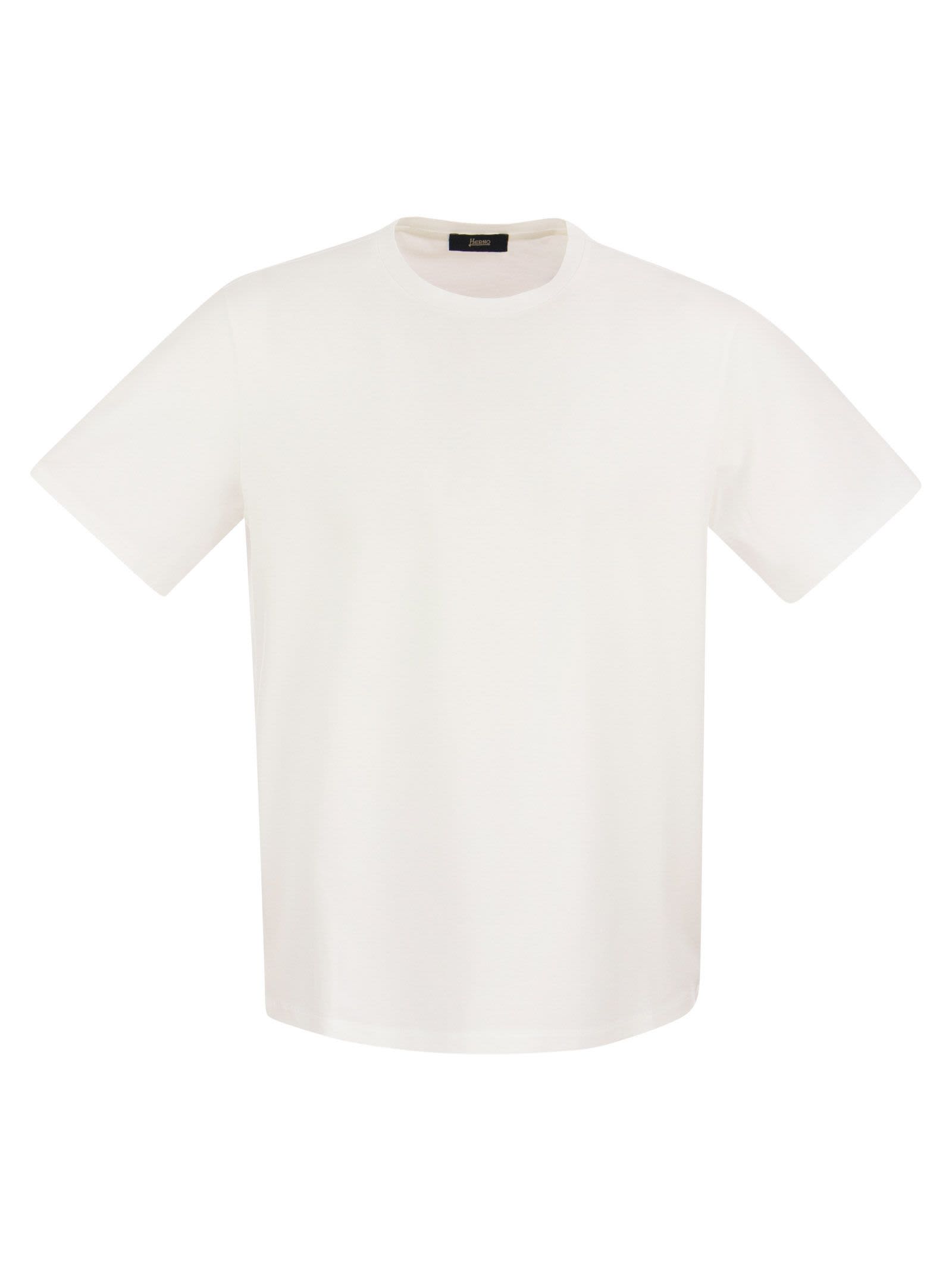 Shop Herno Stretch Cotton Jersey T-shirt In White