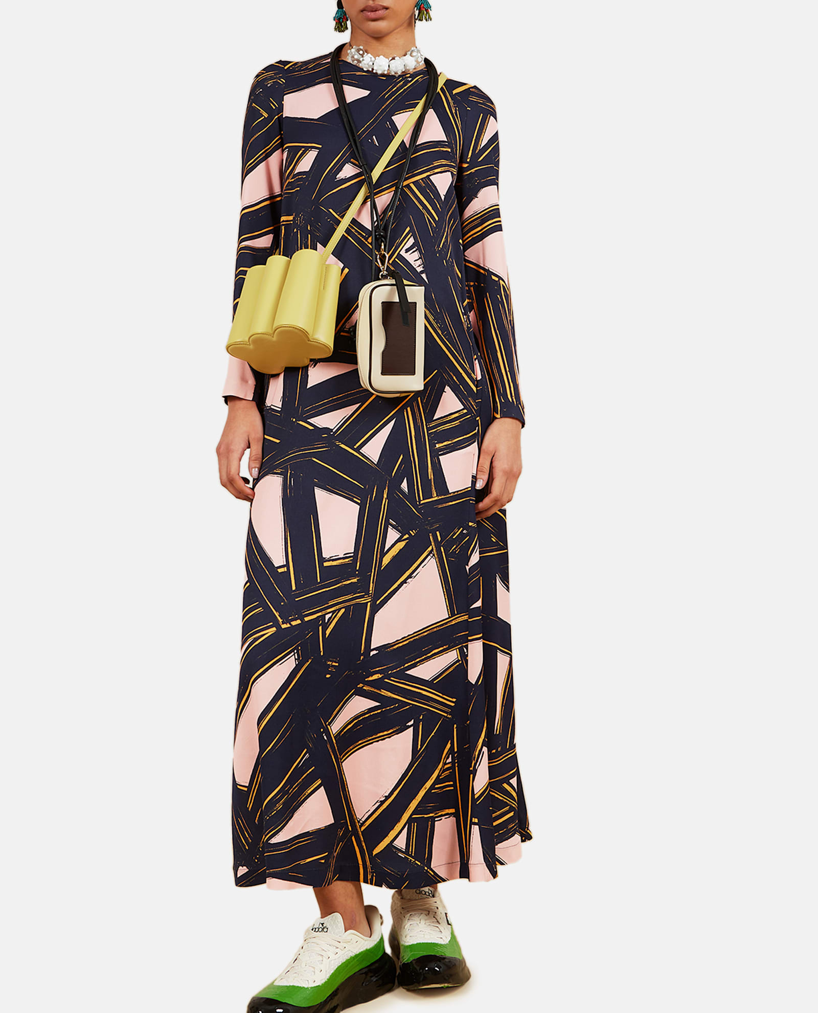 Shop Colville Bell Midi Dress In Multicolour