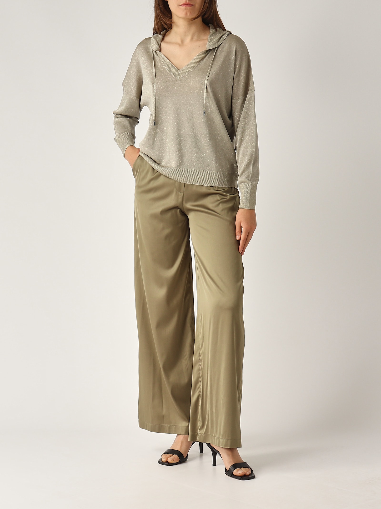 Gran Sasso Pantalone Palazzo Trousers In Brown