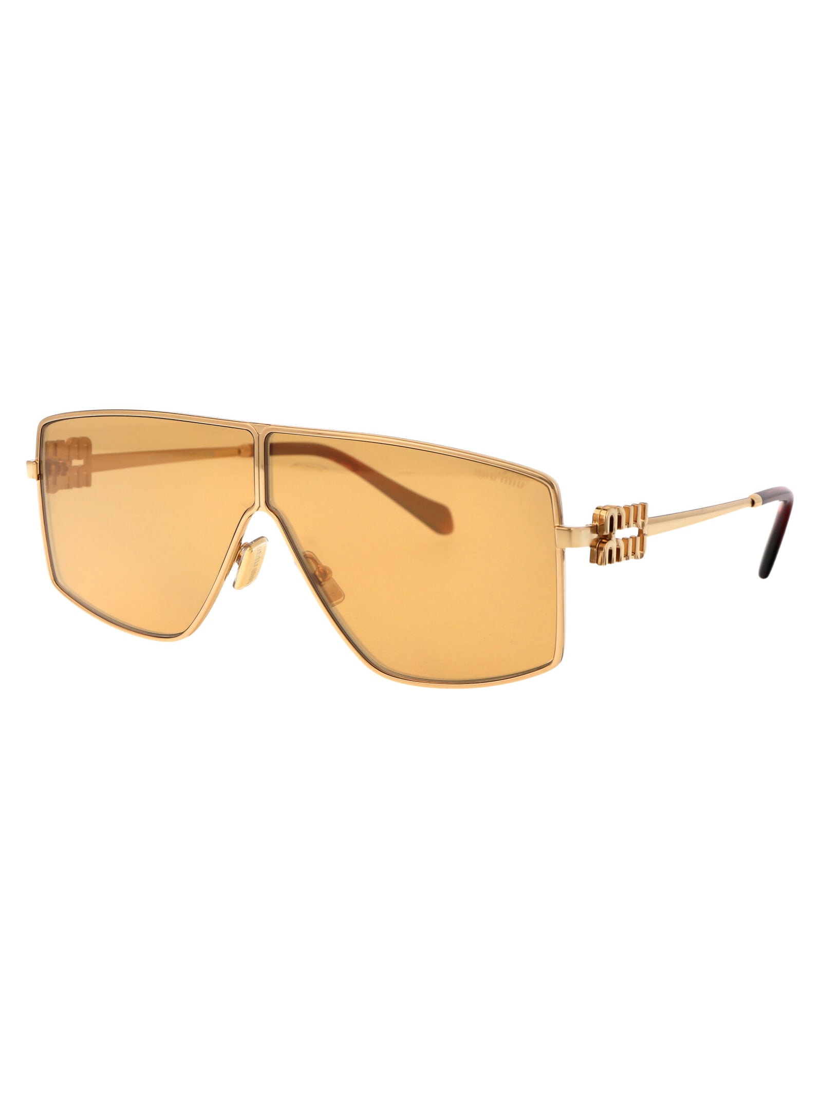 Shop Miu Miu 0mu 51zs Sunglasses In 5ak40d Gold