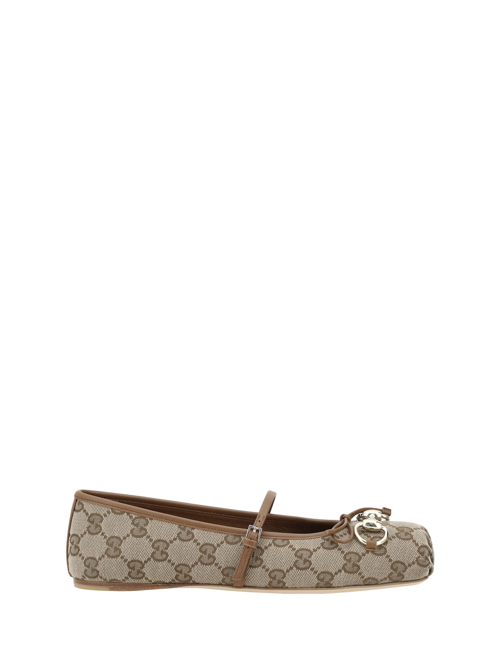 Gucci Gg Ballerinas In Brown