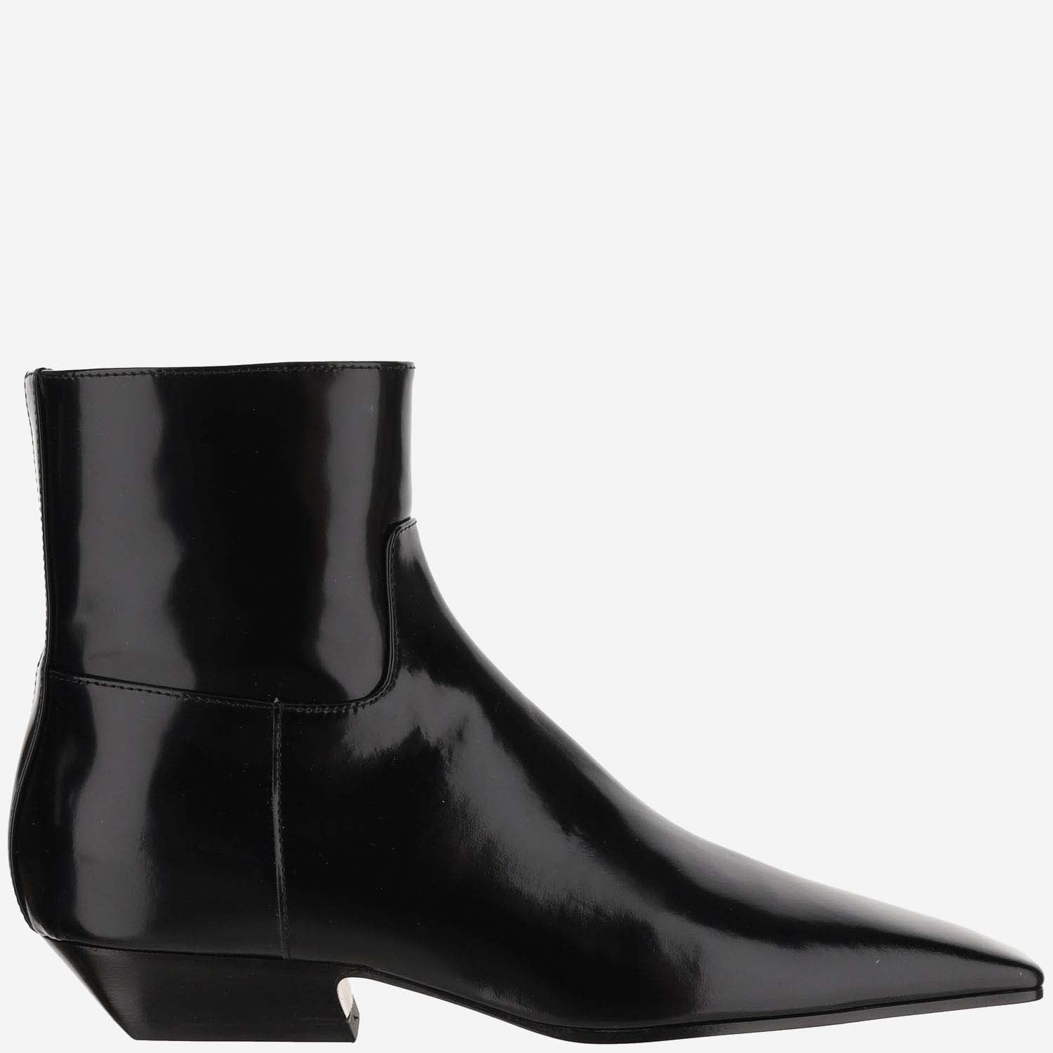 Shop Khaite Patent Leather Ankle Boots In Black