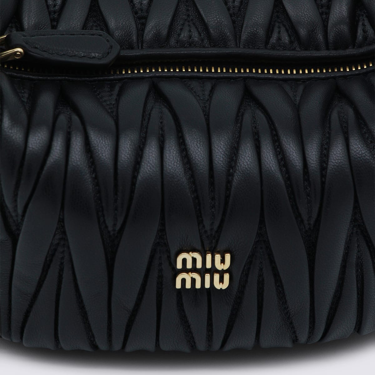 Miu Miu Black Leather Mini Bag In Black