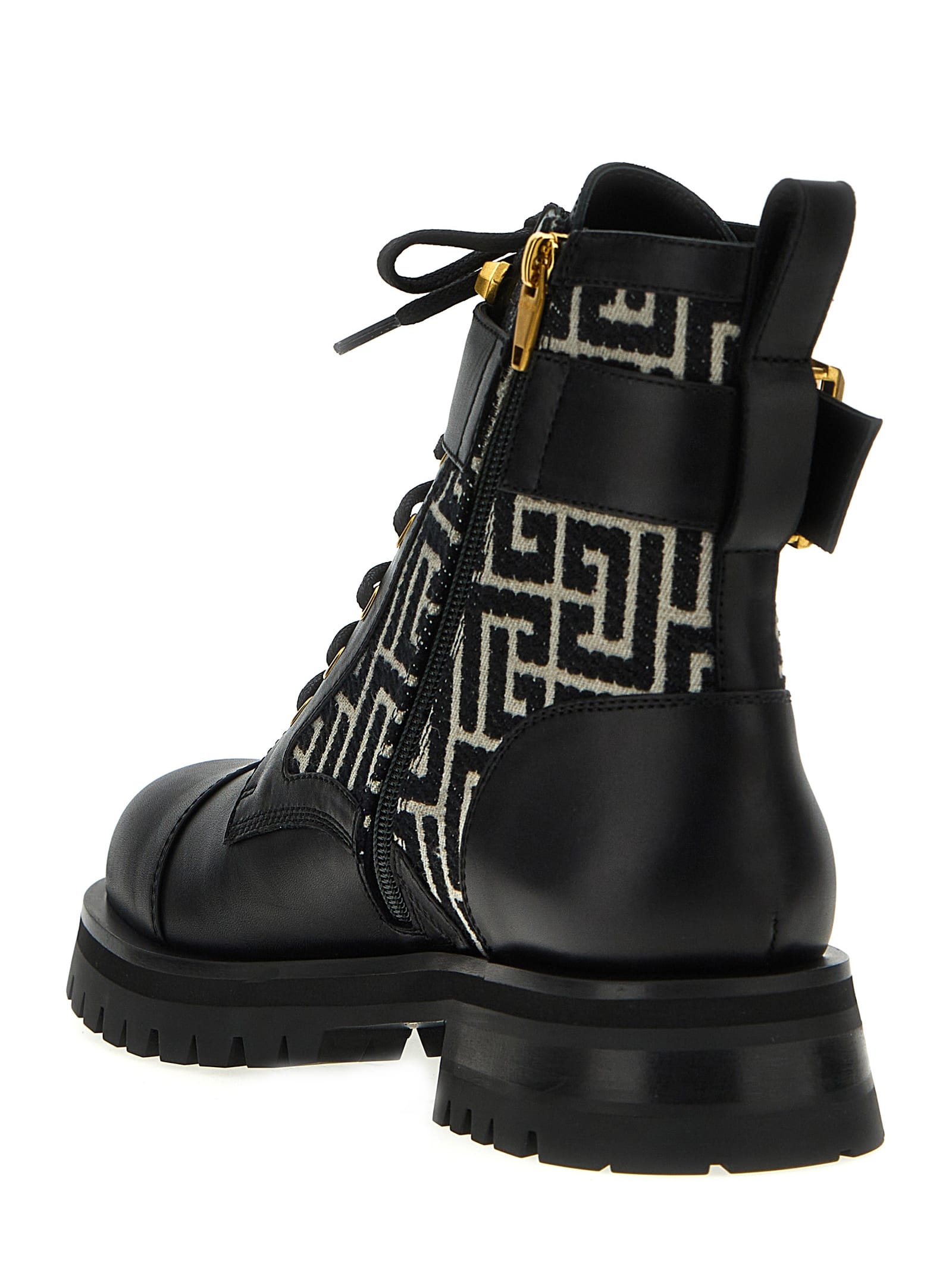Shop Balmain Charlie Ankle Boots In White/black