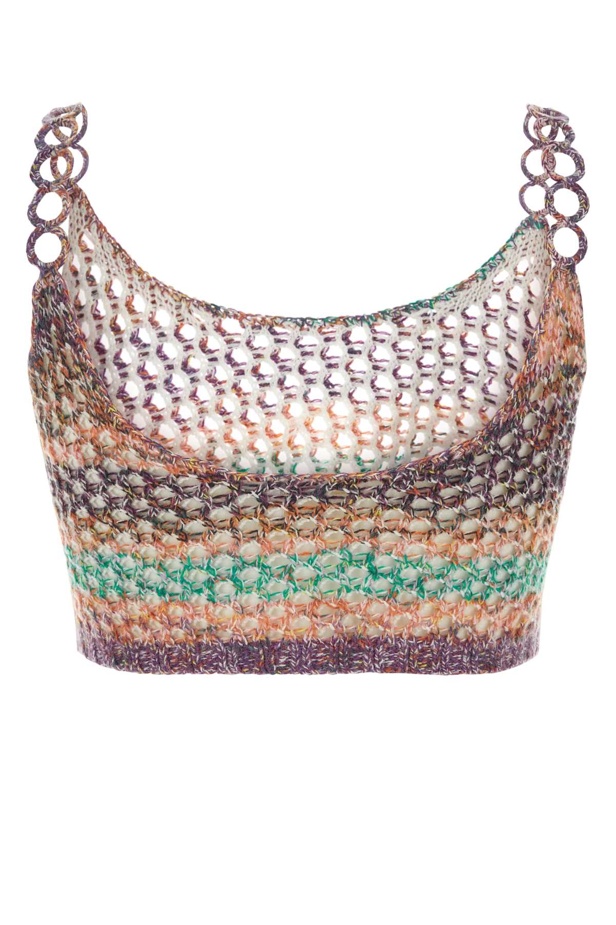 Chloé Multicolor Crochet Top In Multicolorblack1