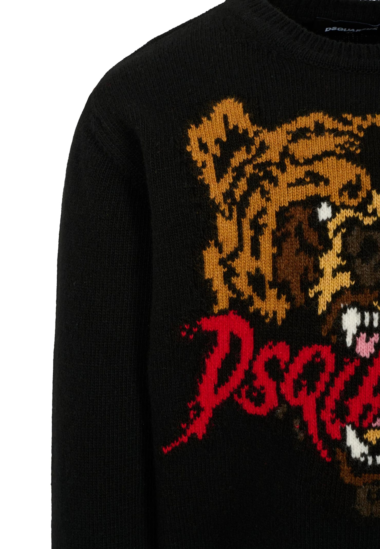 Dsquared2 Black Sweater For Boy With Bear In Black
