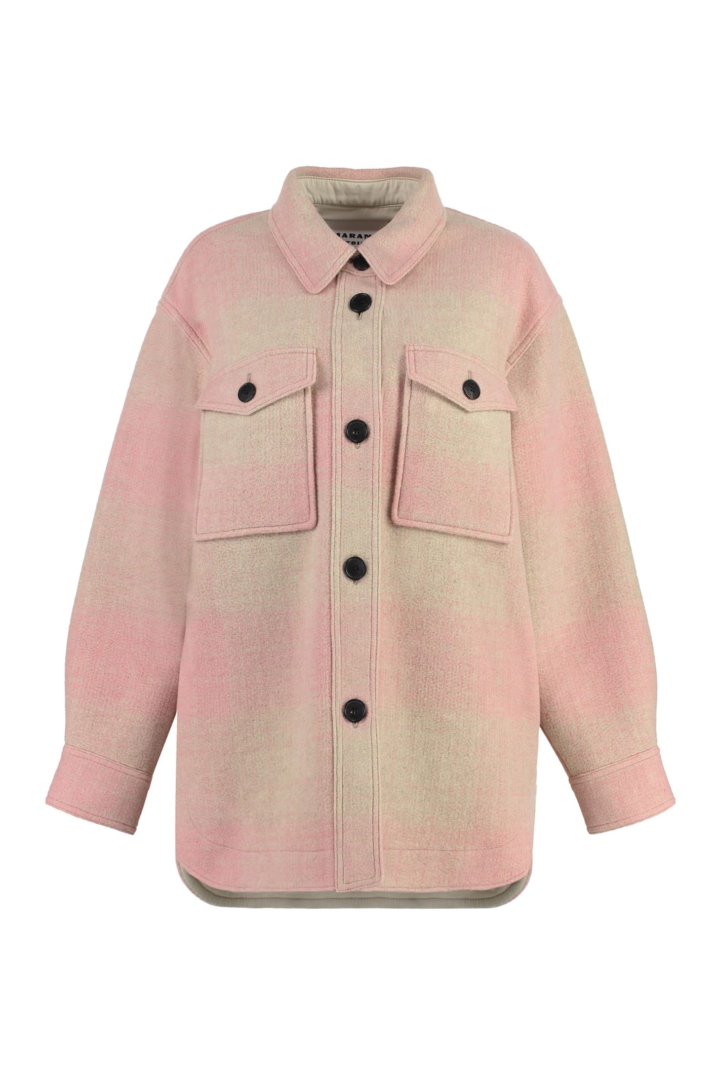 Marant Etoile Marveli Wool Overshirt In Pink