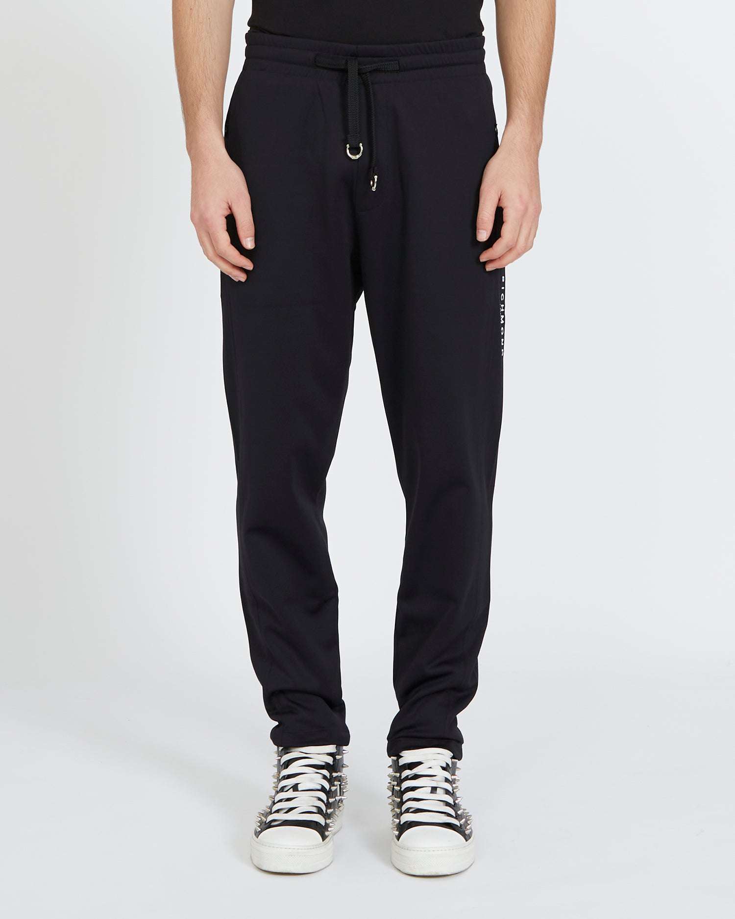 Shop John Richmond Jogging Pants With Logo On The Front In Nero