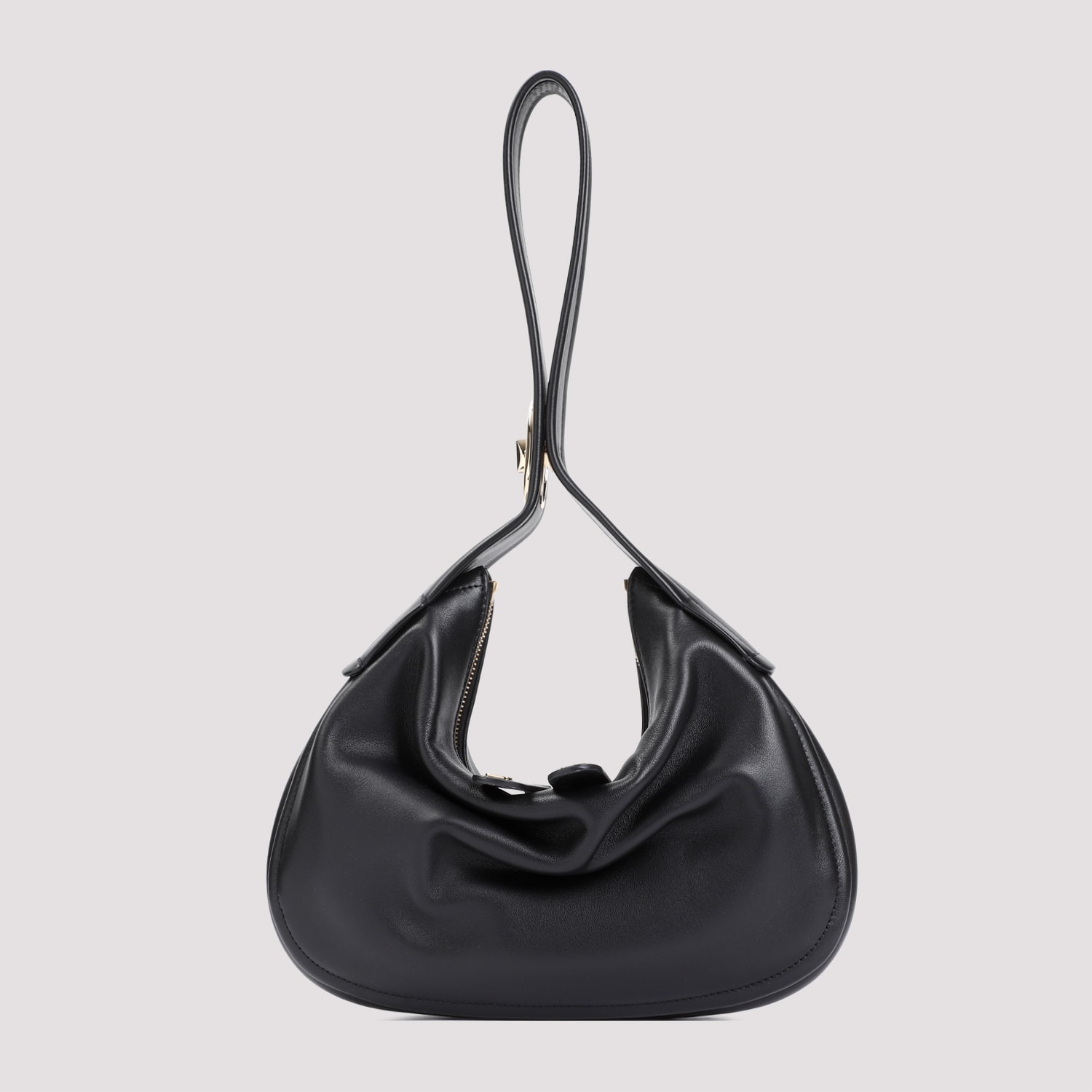 Shop Valentino Go-hobo Small Leather Bag In No Nero