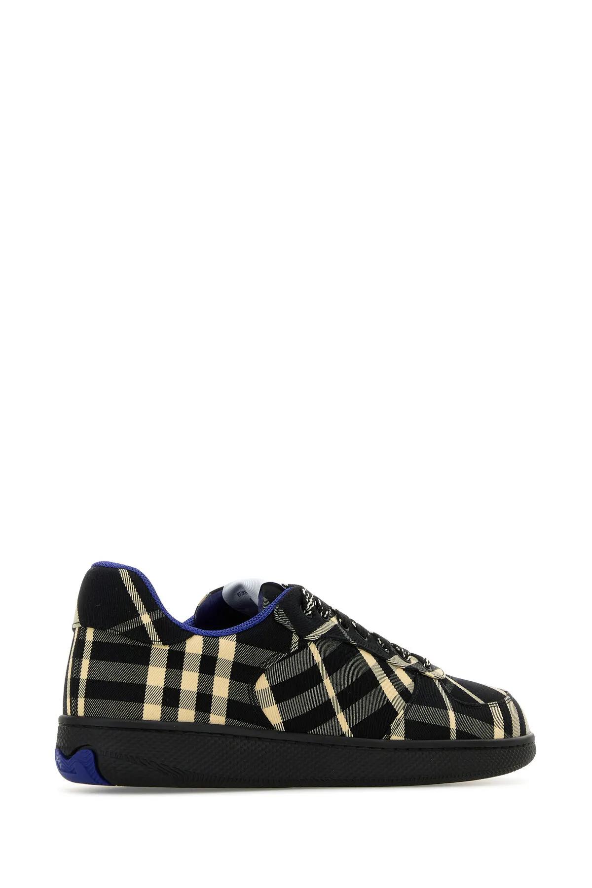 Shop Burberry Embroidered Canvas Terrace Sneakers In Black