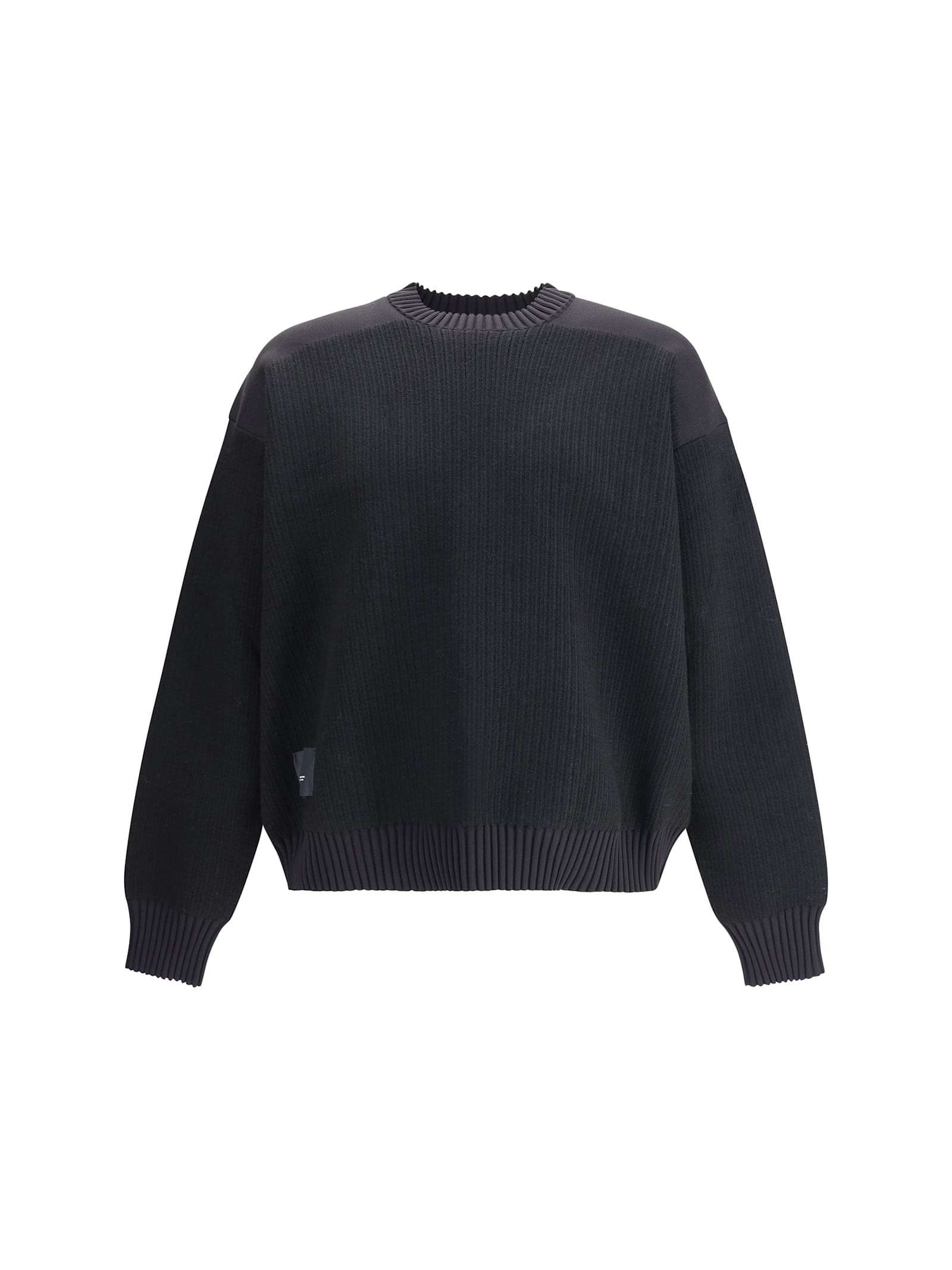 Y-3 Wool Padded Crew Sweater In Black