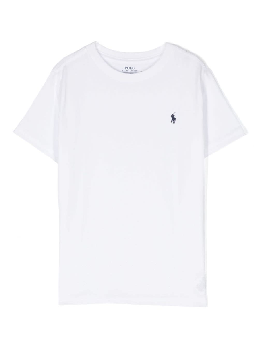 Shop Ralph Lauren White T-shirt With Logo In Cotton Boy In Bianco