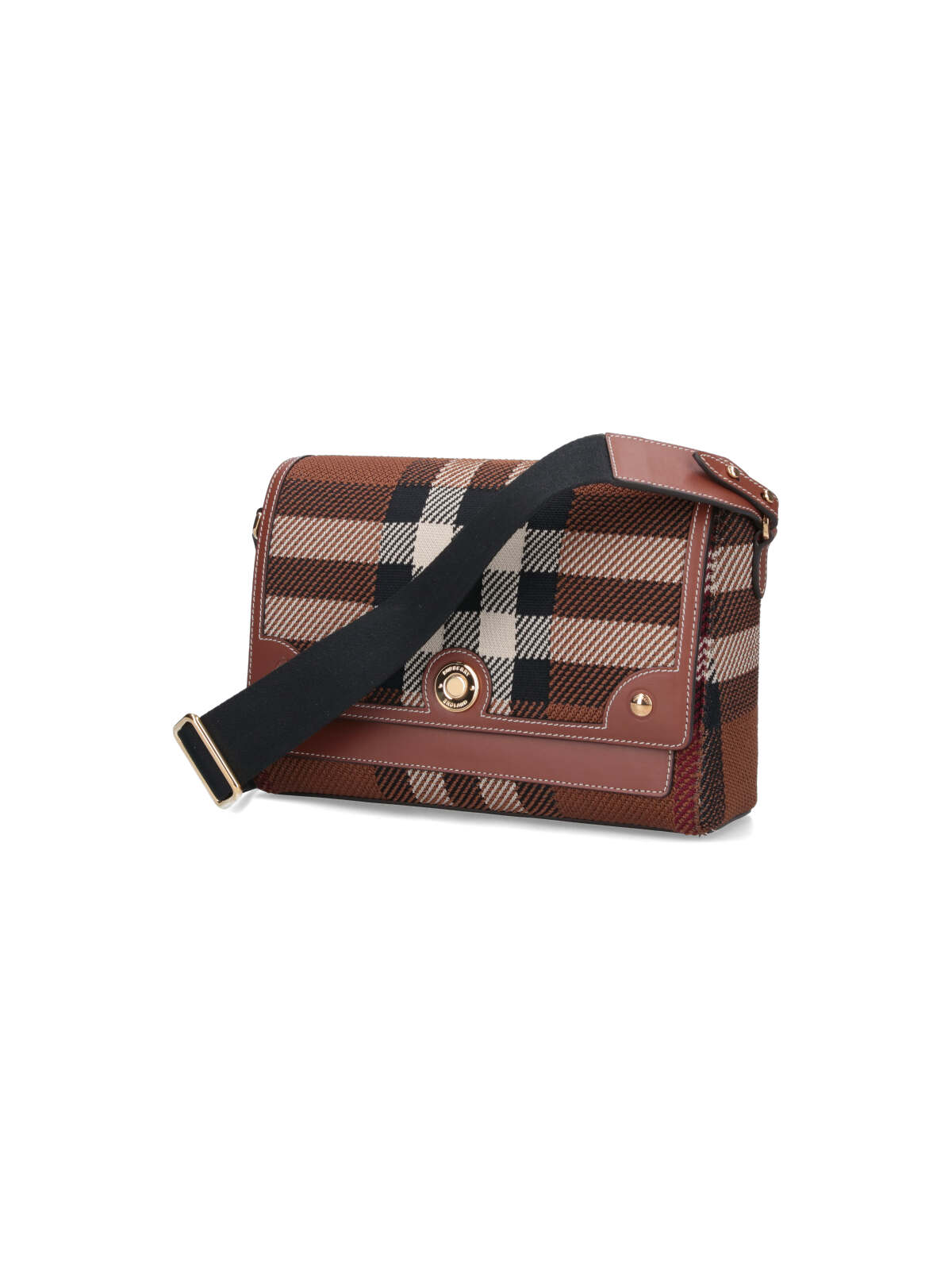 Shop Burberry Tartan Knitted Note Bag In Brown