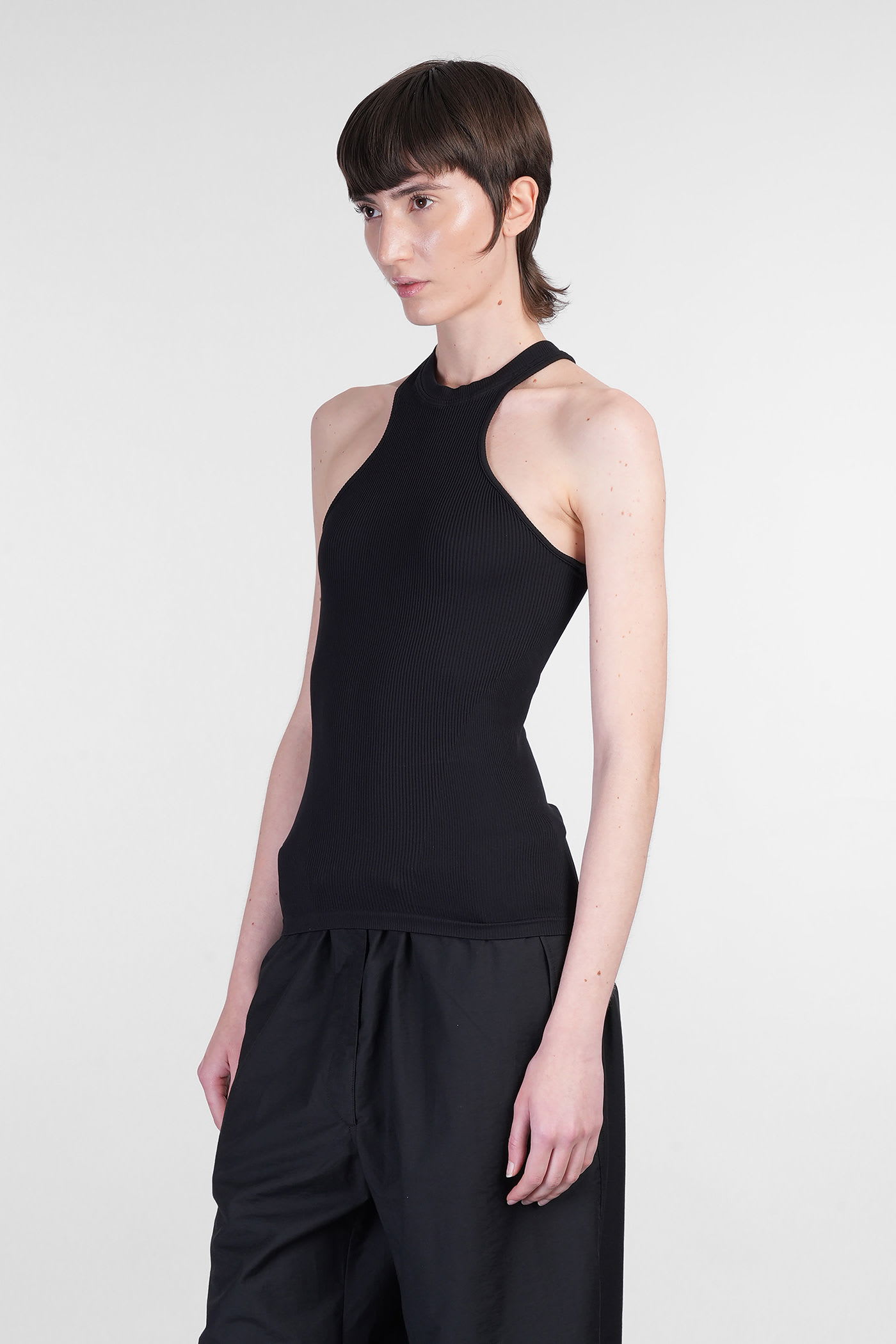 Andreädamo Ribbed Fitted Racerback Sleeveless Top
